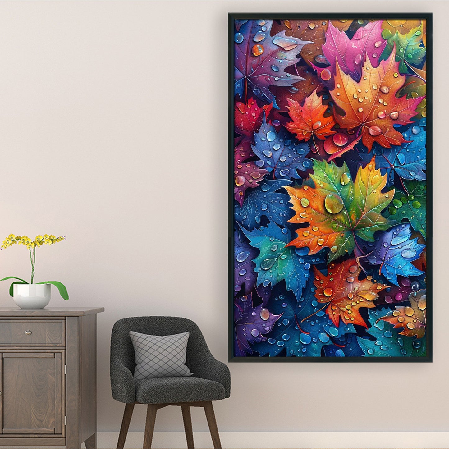 Colorful Maple Leaves - Full 11CT Counted Cross Stitch 40x70CM - Huacan