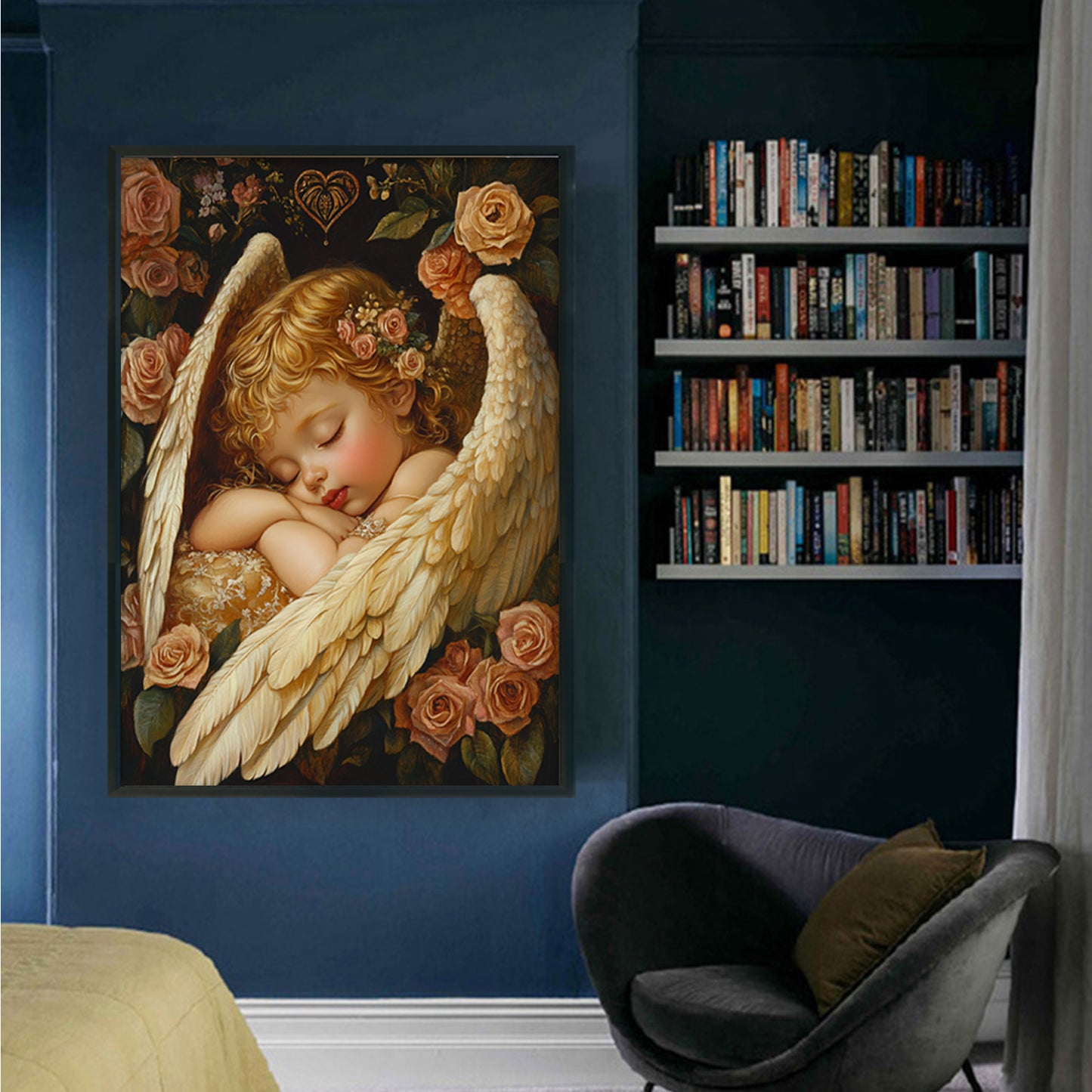 Meet The Angel - Full 11CT Stamped Cross Stitch 50x70CM - Mona Lisa