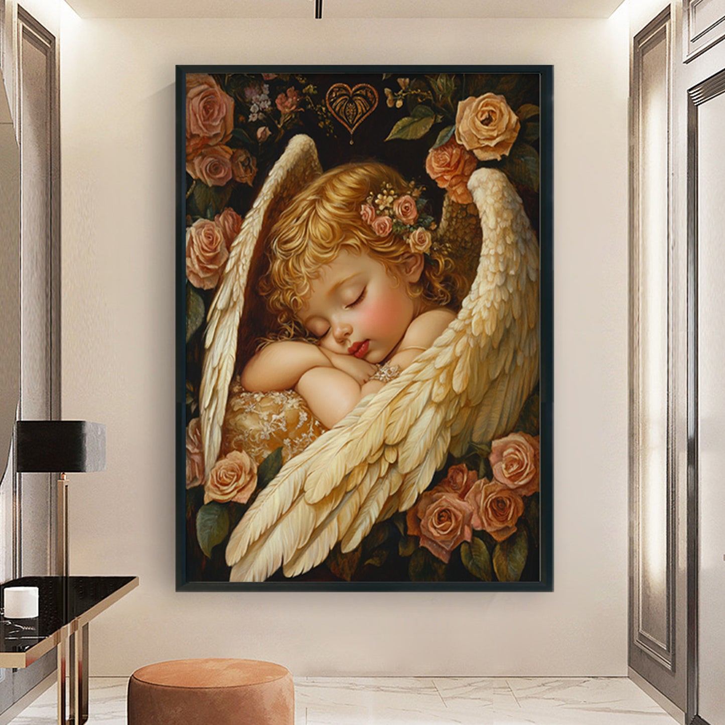 Meet The Angel - Full 11CT Stamped Cross Stitch 50x70CM - Mona Lisa