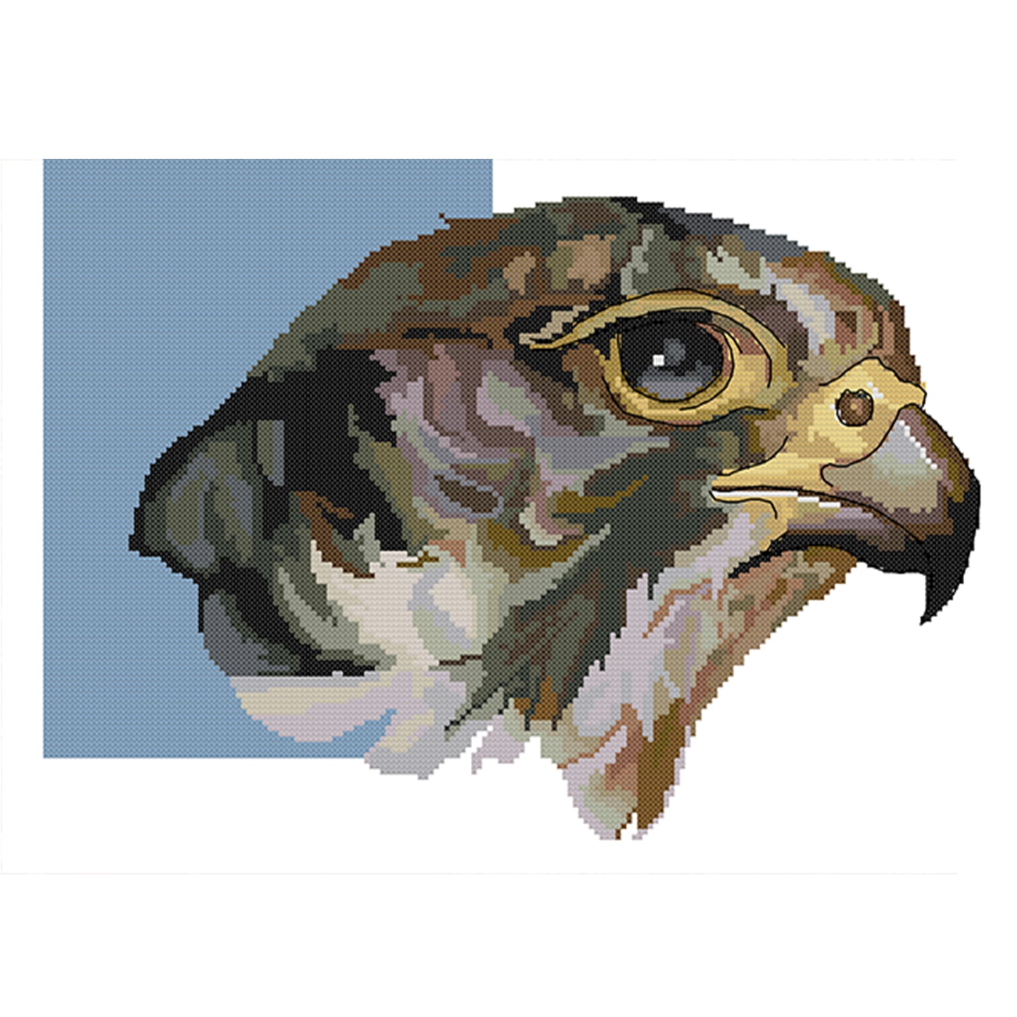 Falcon - Partial 14CT Stamped Cross Stitch 42x31CM - Joy Sunday Backstitch