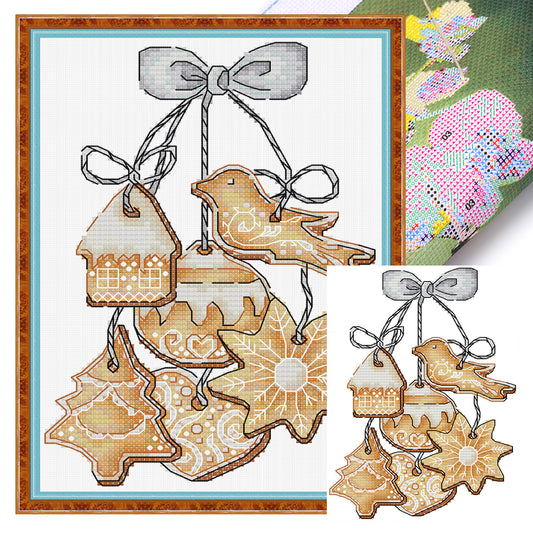 Gingerbread Cookie - Partial 14CT Stamped Cross Stitch 17x22CM - Joy Sunday Backstitch