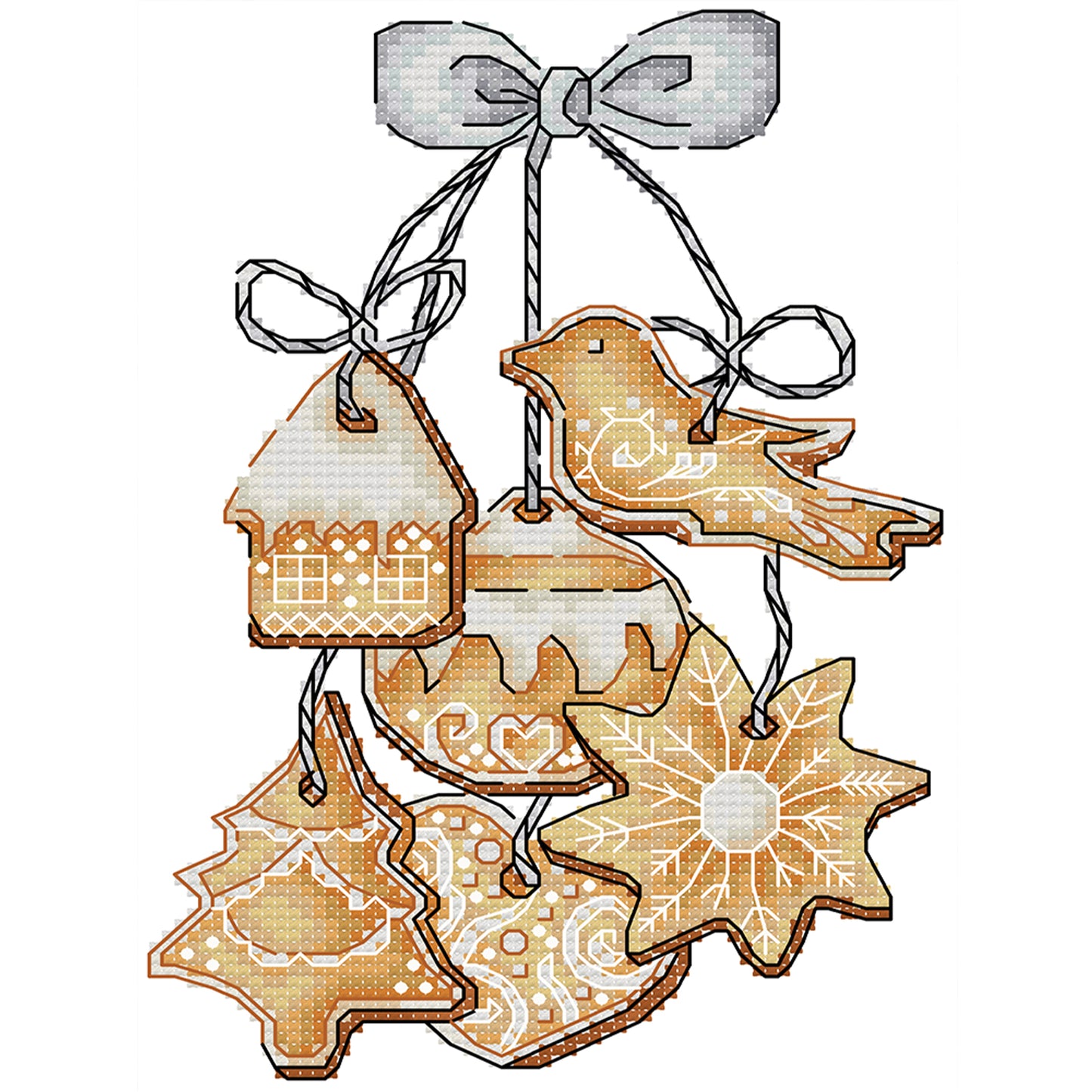 Gingerbread Cookie - Partial 14CT Stamped Cross Stitch 17x22CM - Joy Sunday Backstitch