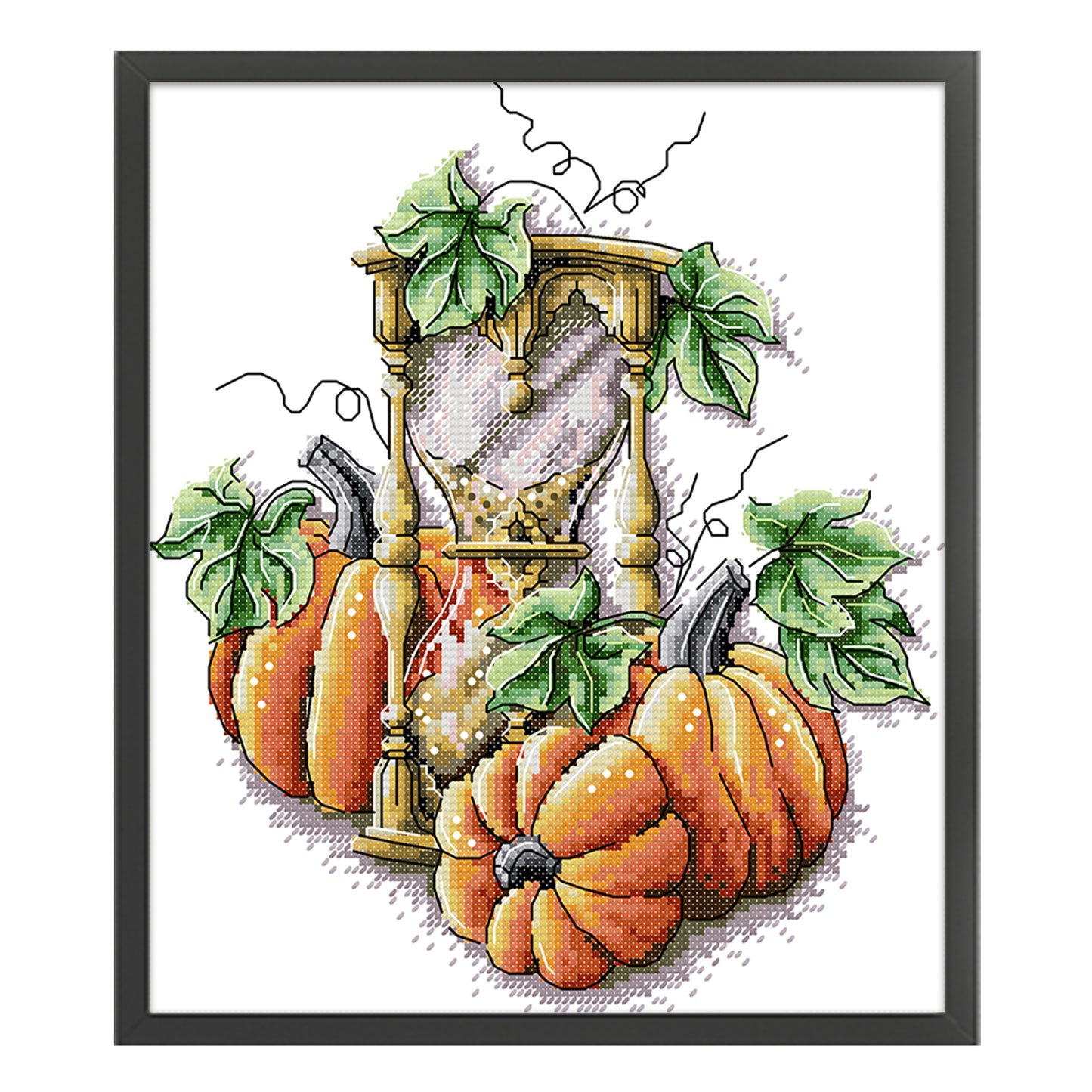 Pumpkin Hourglass - Partial 14CT Stamped Cross Stitch 26x29CM - Joy Sunday Backstitch