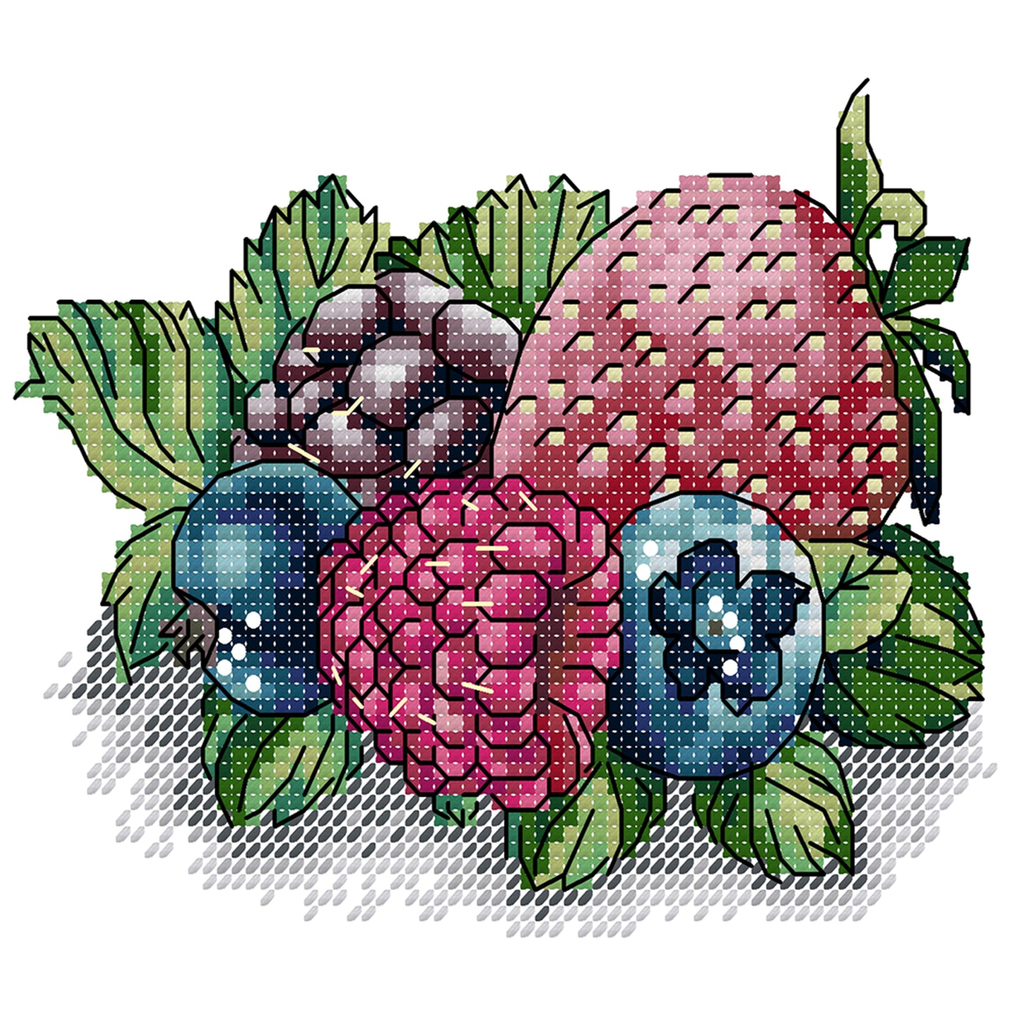 Berry - Partial 14CT Stamped Cross Stitch 17x15CM - Joy Sunday Backstitch