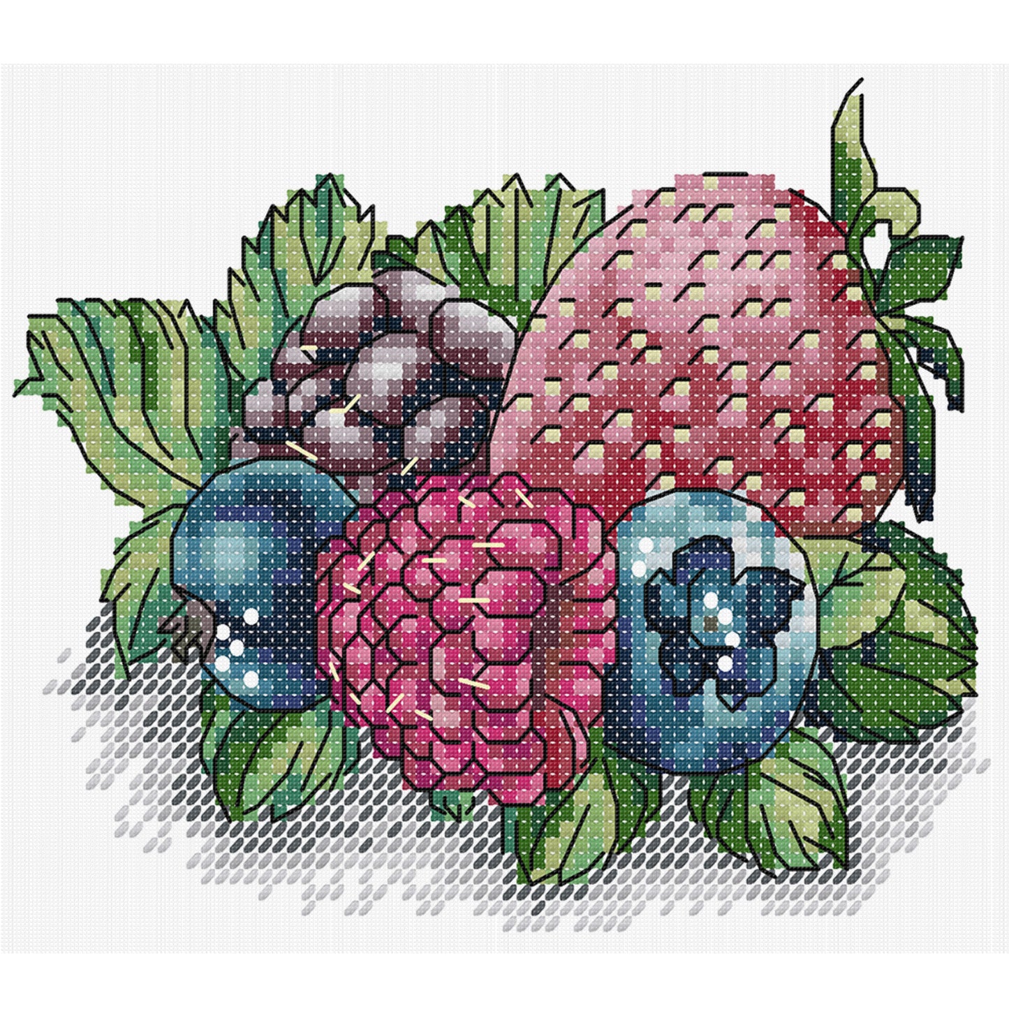 Berry - Partial 14CT Stamped Cross Stitch 17x15CM - Joy Sunday Backstitch