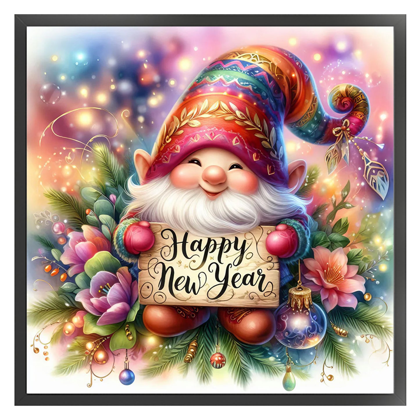 Gnome - Full 11CT Stamped Cross Stitch 45x45CM - Huacan