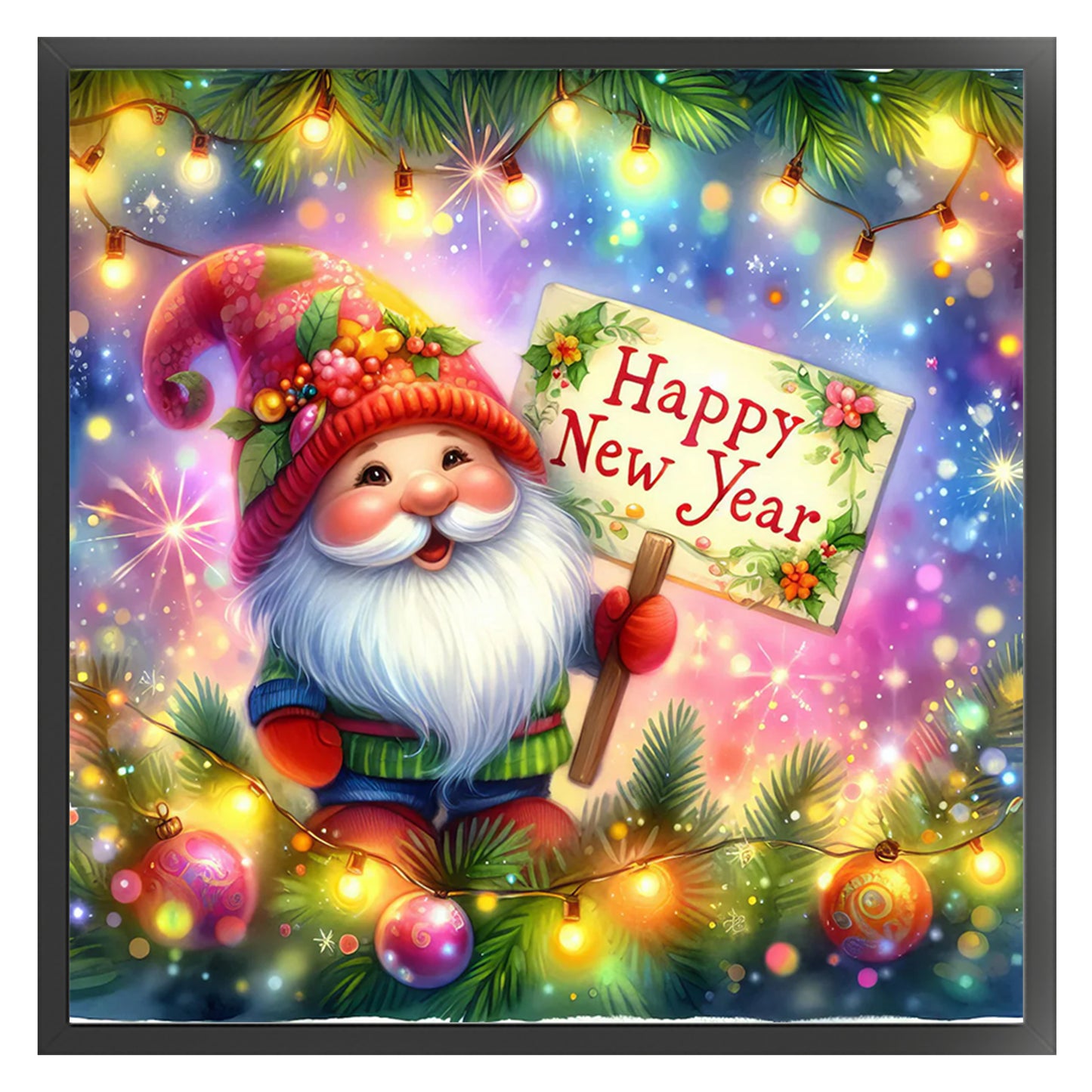 Gnome - Full 11CT Stamped Cross Stitch 45x45CM - Huacan