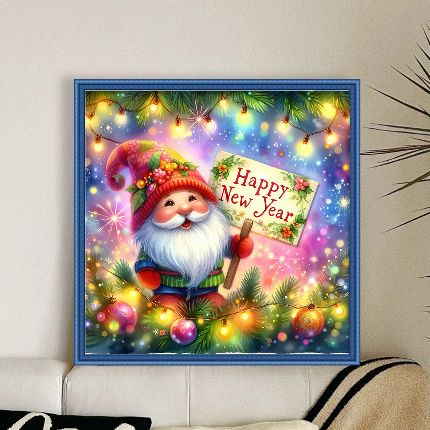 Gnome - Full 11CT Stamped Cross Stitch 45x45CM - Huacan