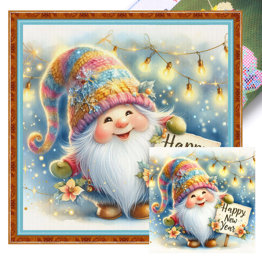 Gnome - Full 11CT Stamped Cross Stitch 45x45CM - Huacan