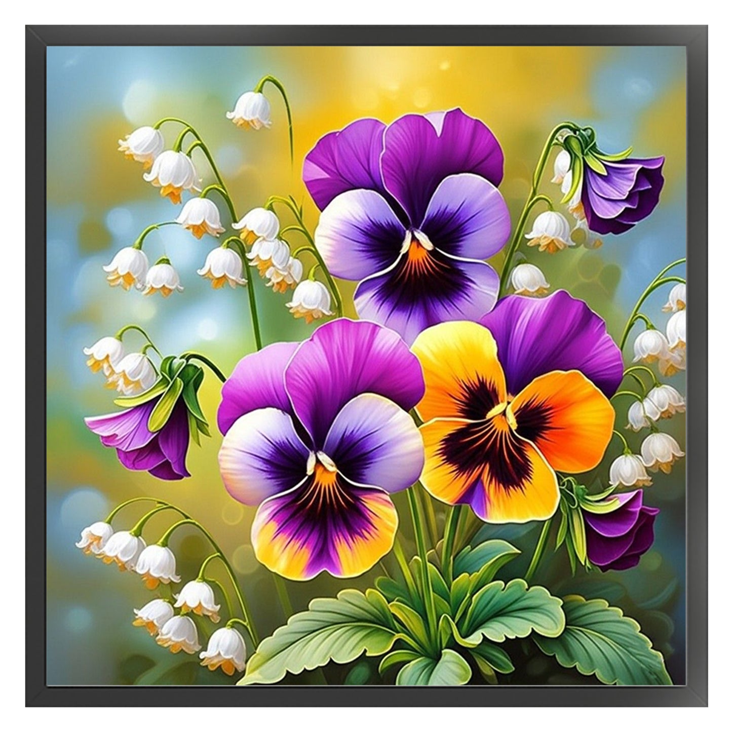 Pansy - Full 11CT Stamped Cross Stitch 45x45CM - Huacan