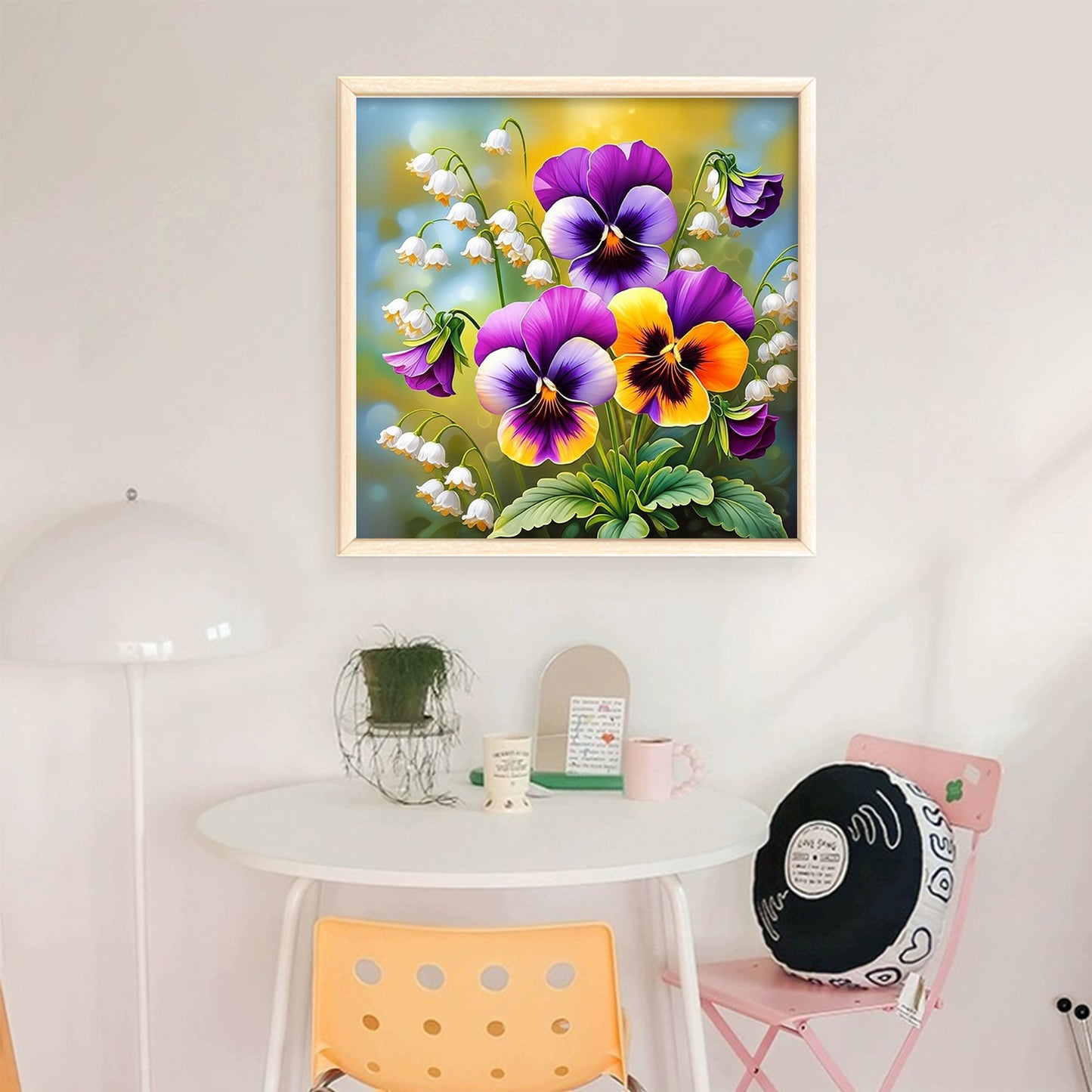 Pansy - Full 11CT Stamped Cross Stitch 45x45CM - Huacan
