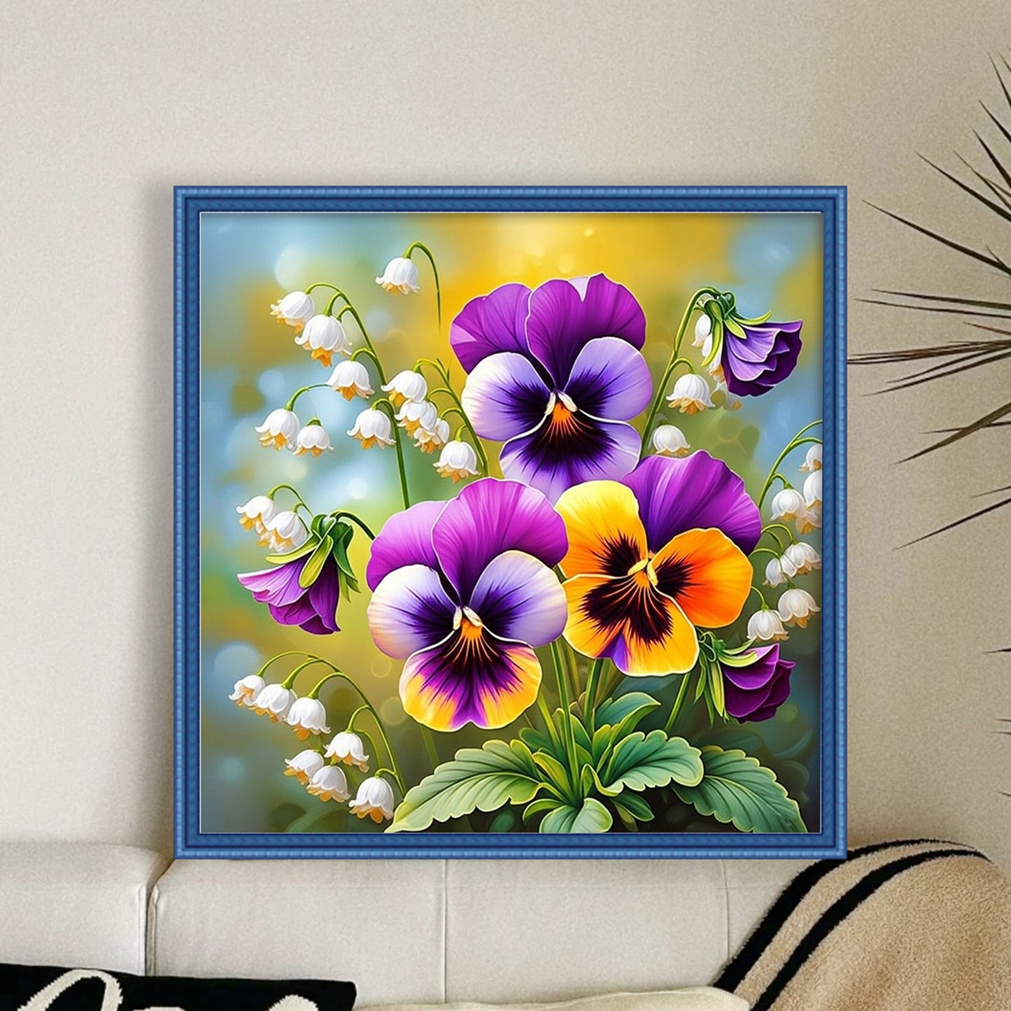 Pansy - Full 11CT Stamped Cross Stitch 45x45CM - Huacan
