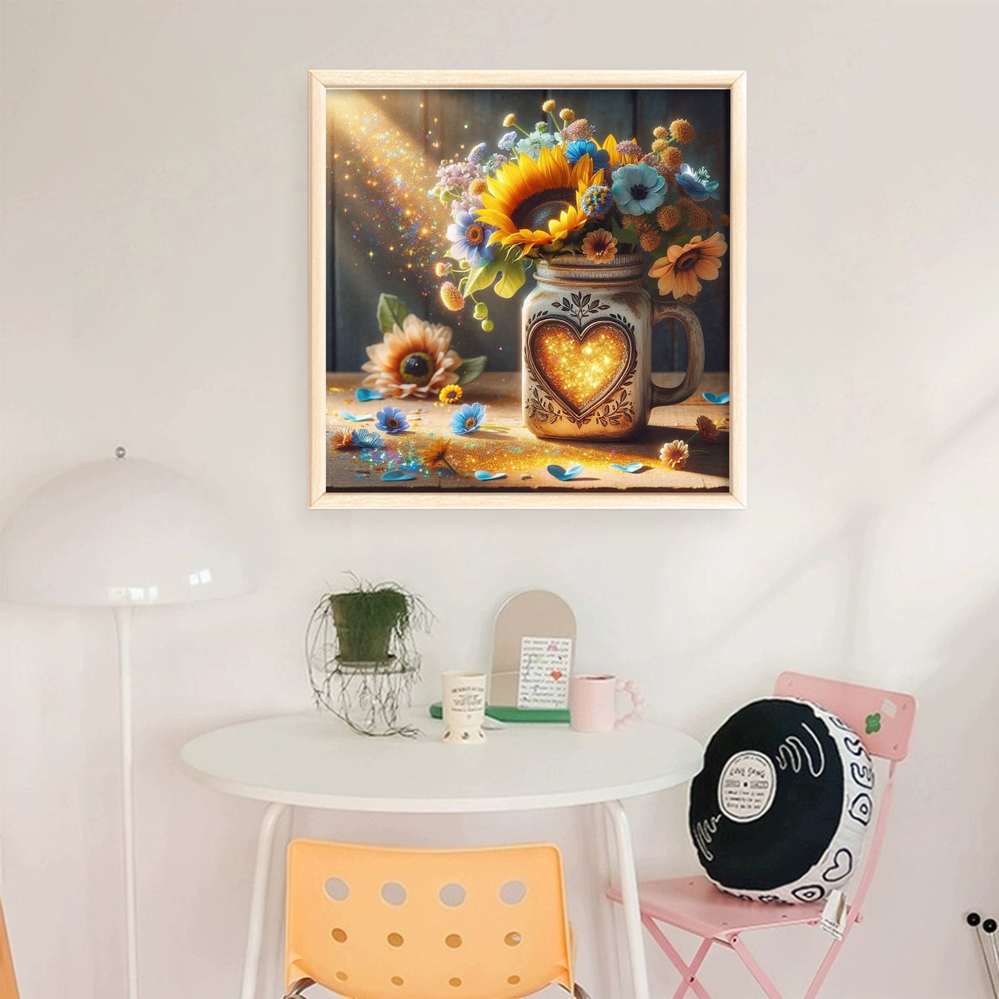 Sunflower Water Cup - Full 11CT Stamped Cross Stitch 45x45CM - Huacan