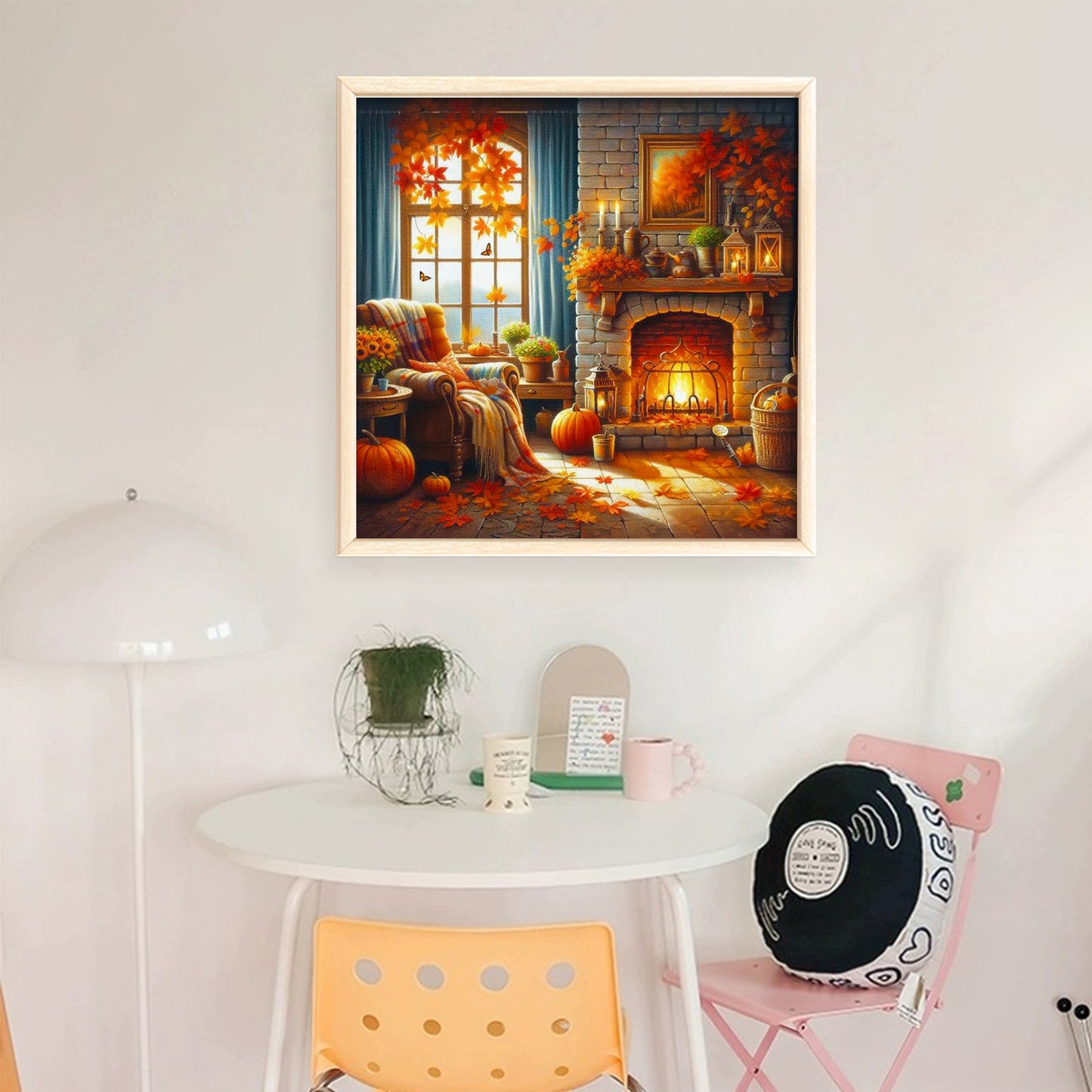 Autumn Living Room - Full 11CT Stamped Cross Stitch 45x45CM - Huacan