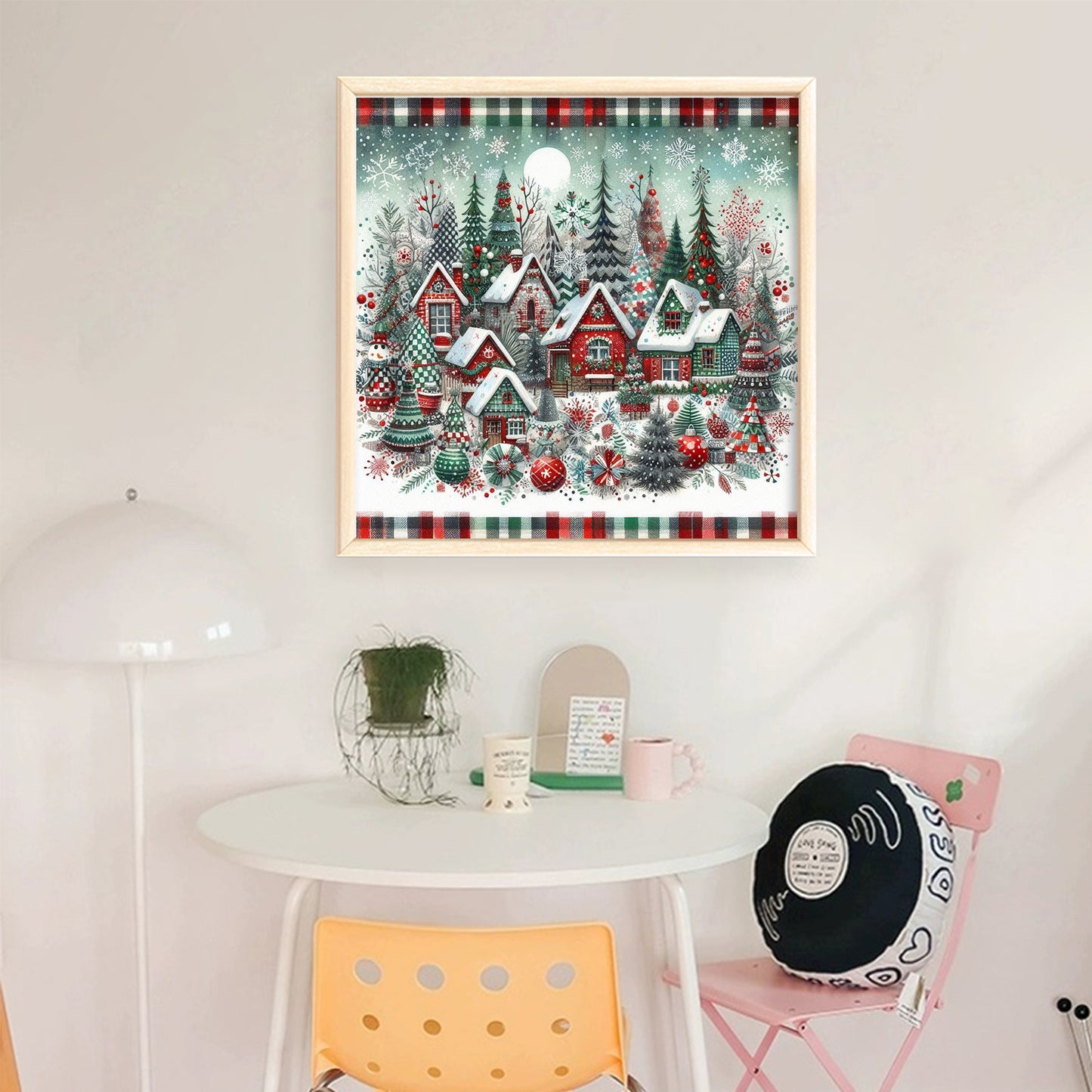 Christmas Town - Full 11CT Stamped Cross Stitch 45x45CM - Huacan