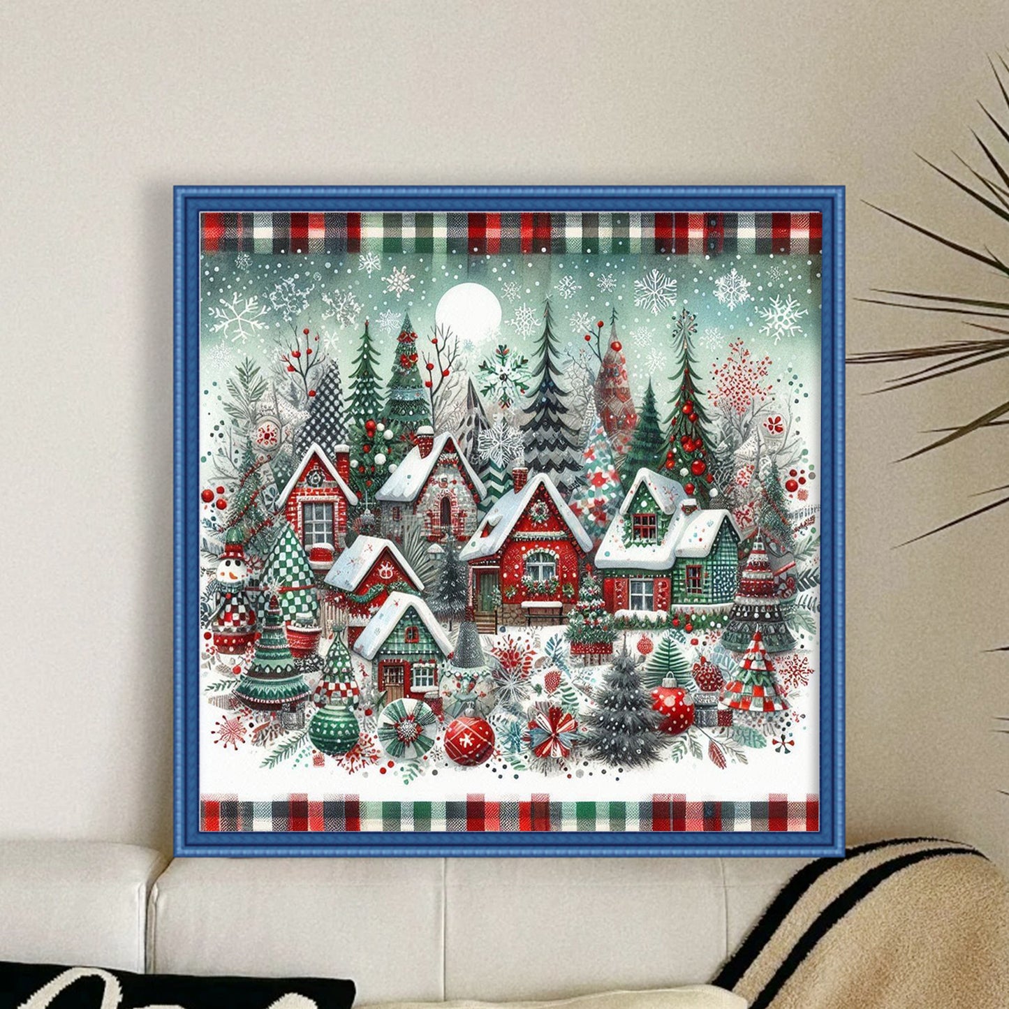Christmas Town - Full 11CT Stamped Cross Stitch 45x45CM - Huacan