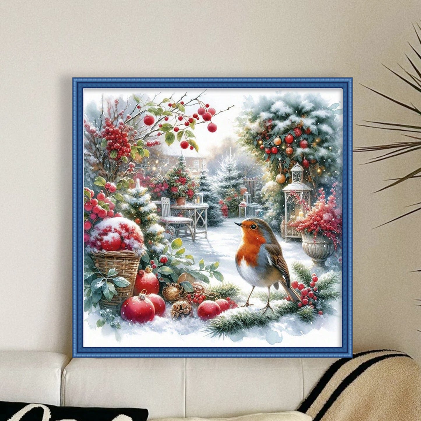Christmas Garden - Full 11CT Stamped Cross Stitch 45x45CM - Huacan