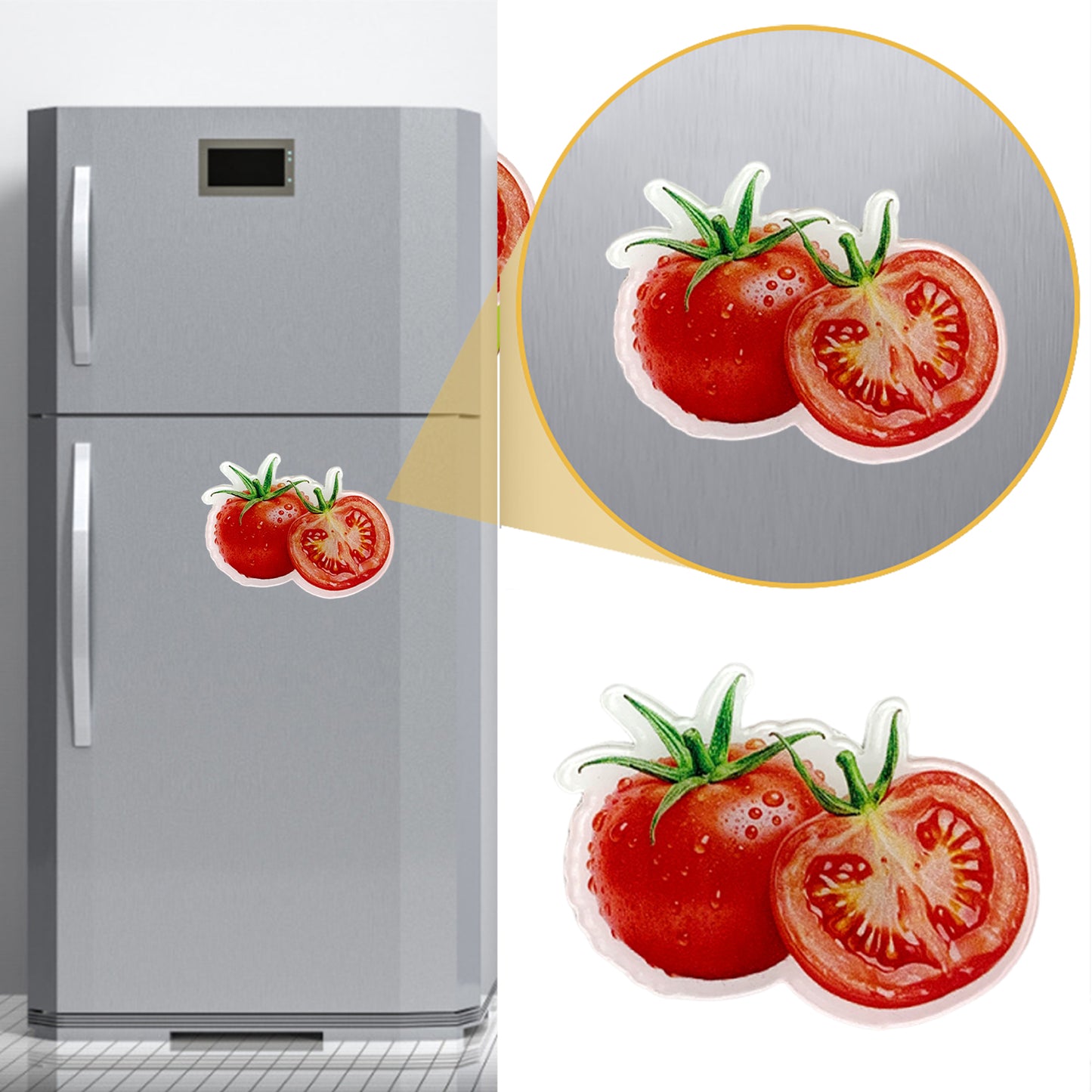 Tomato Magnetic Acrylic Needle Minder for Cross Stitch and Embroidery Supplies