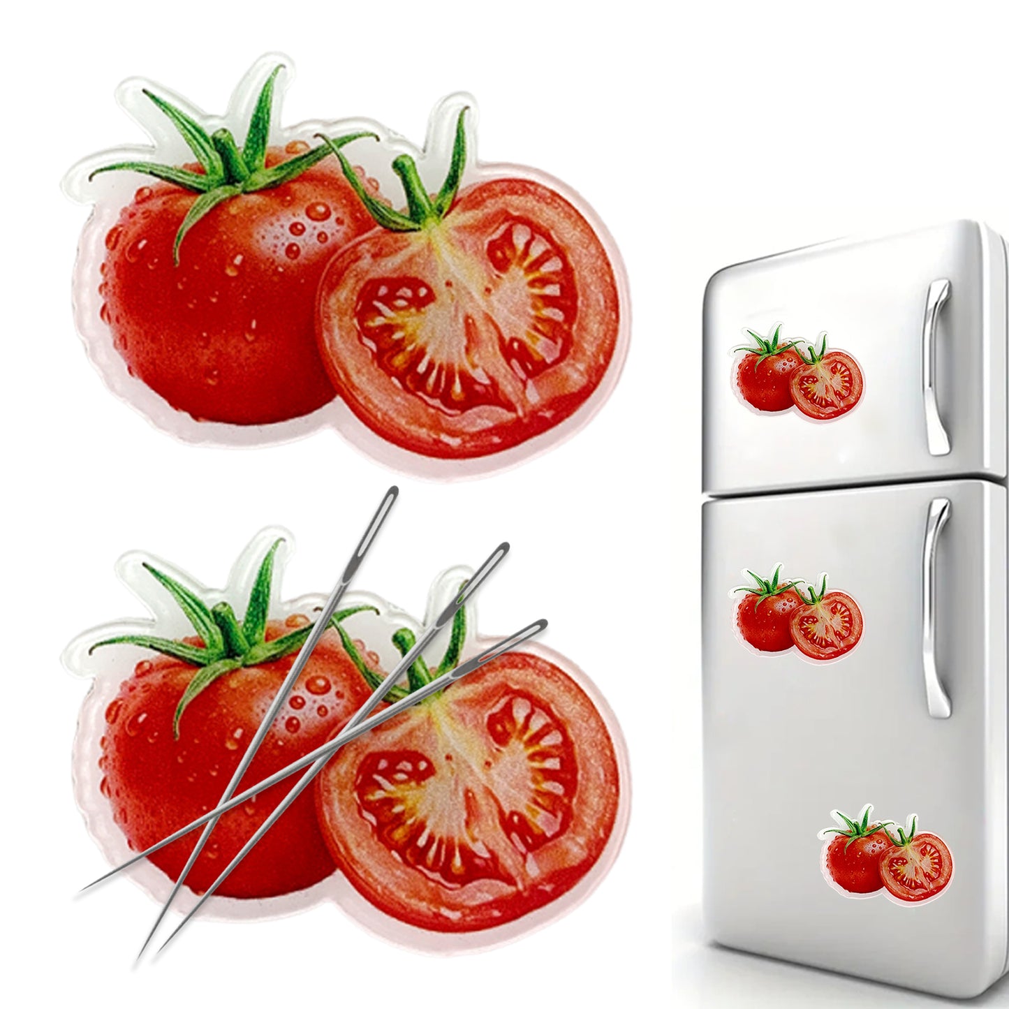 Tomato Magnetic Acrylic Needle Minder for Cross Stitch and Embroidery Supplies