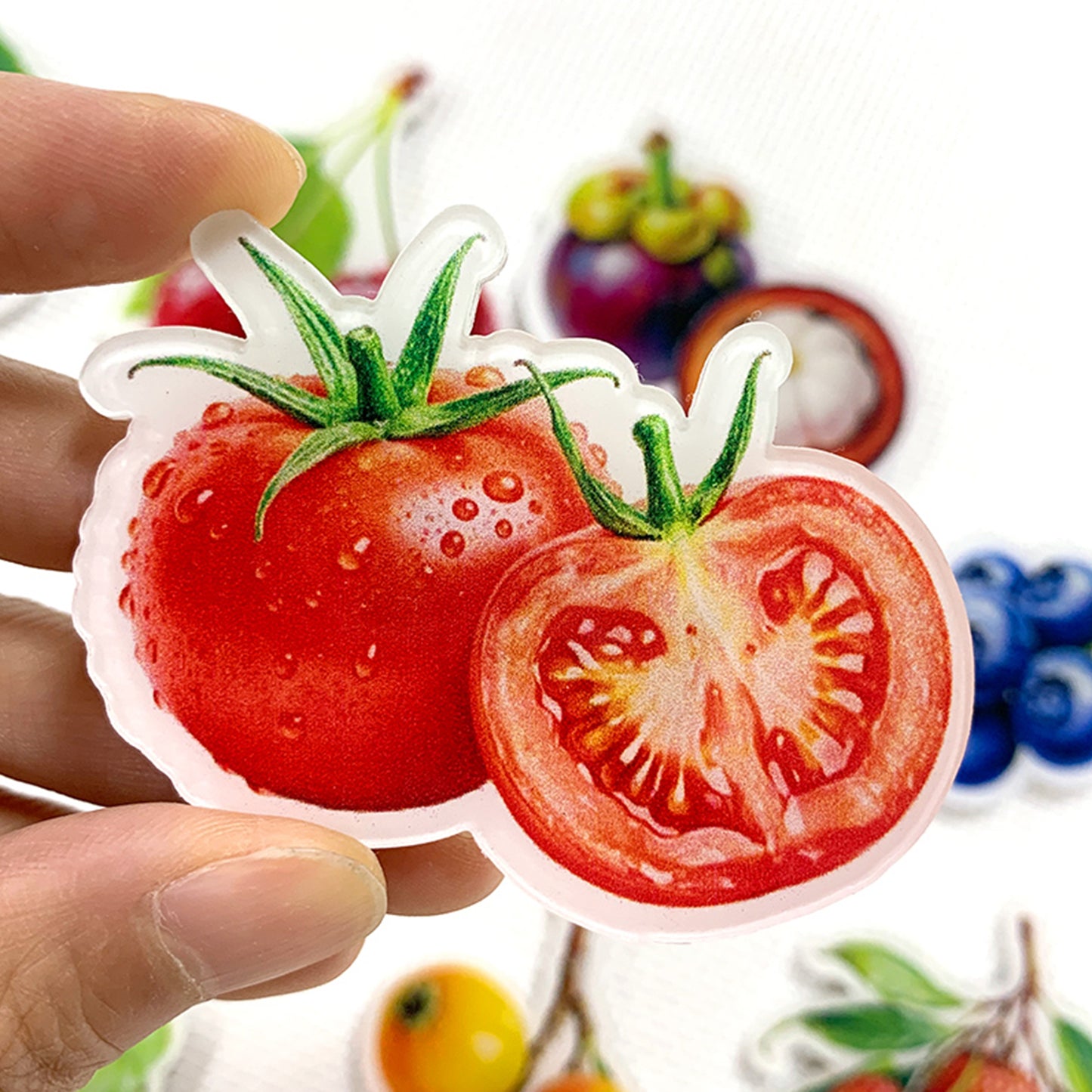 Tomato Magnetic Acrylic Needle Minder for Cross Stitch and Embroidery Supplies