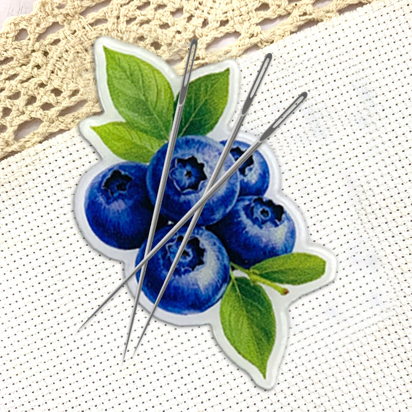 Blueberry Magnetic Acrylic Needle Minder for Cross Stitch and Embroidery