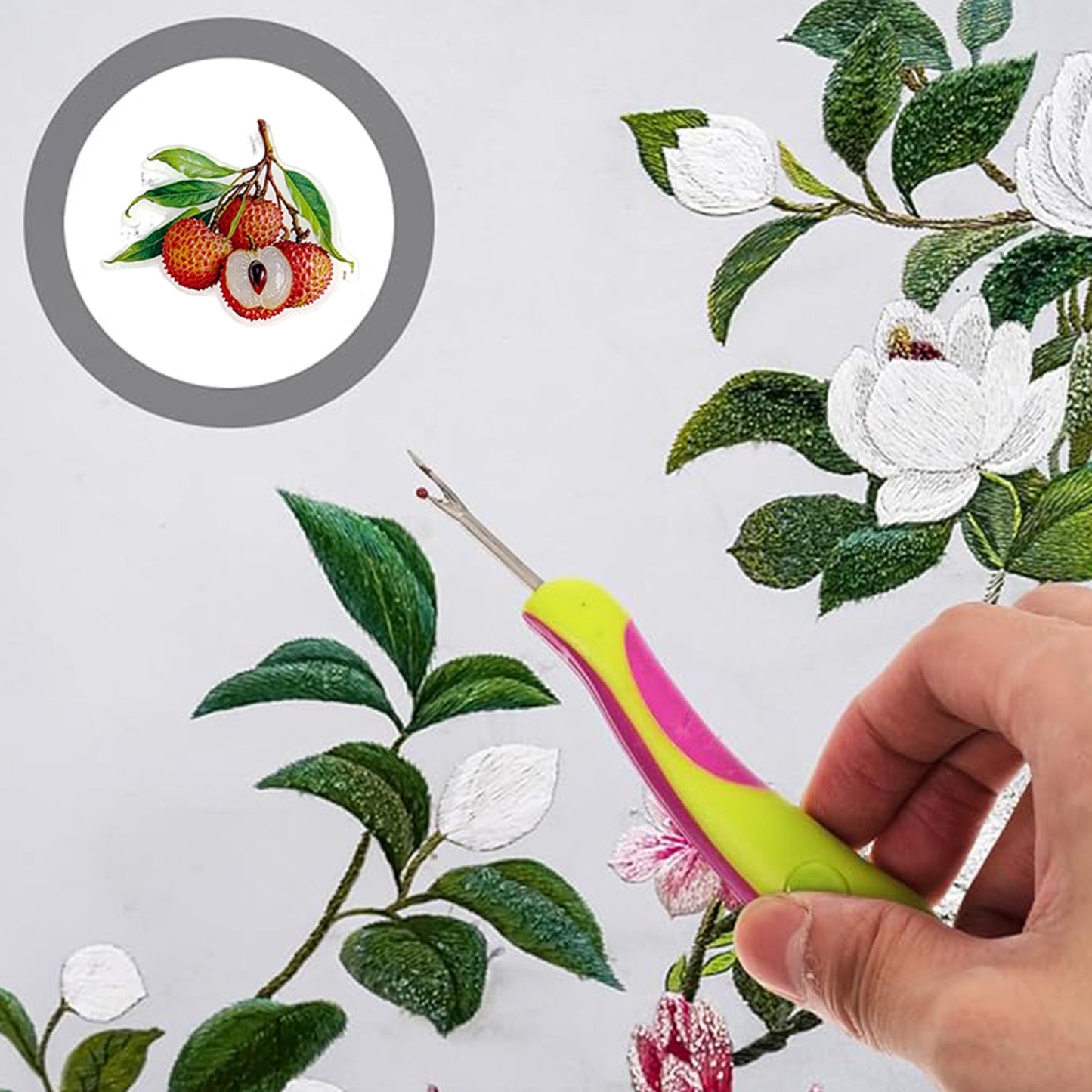 Lychee Magnetic Acrylic Needle Minder for Cross Stitch and Embroidery Supplies