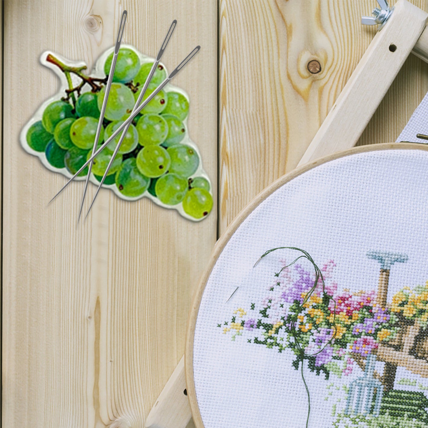 Grape Magnetic Acrylic Needle Minder for Cross Stitch and Embroidery Supplies