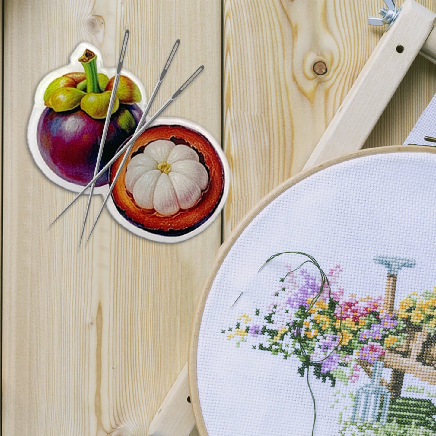 Mangosteen Magnetic Acrylic Needle Minder for Cross Stitch and Embroidery