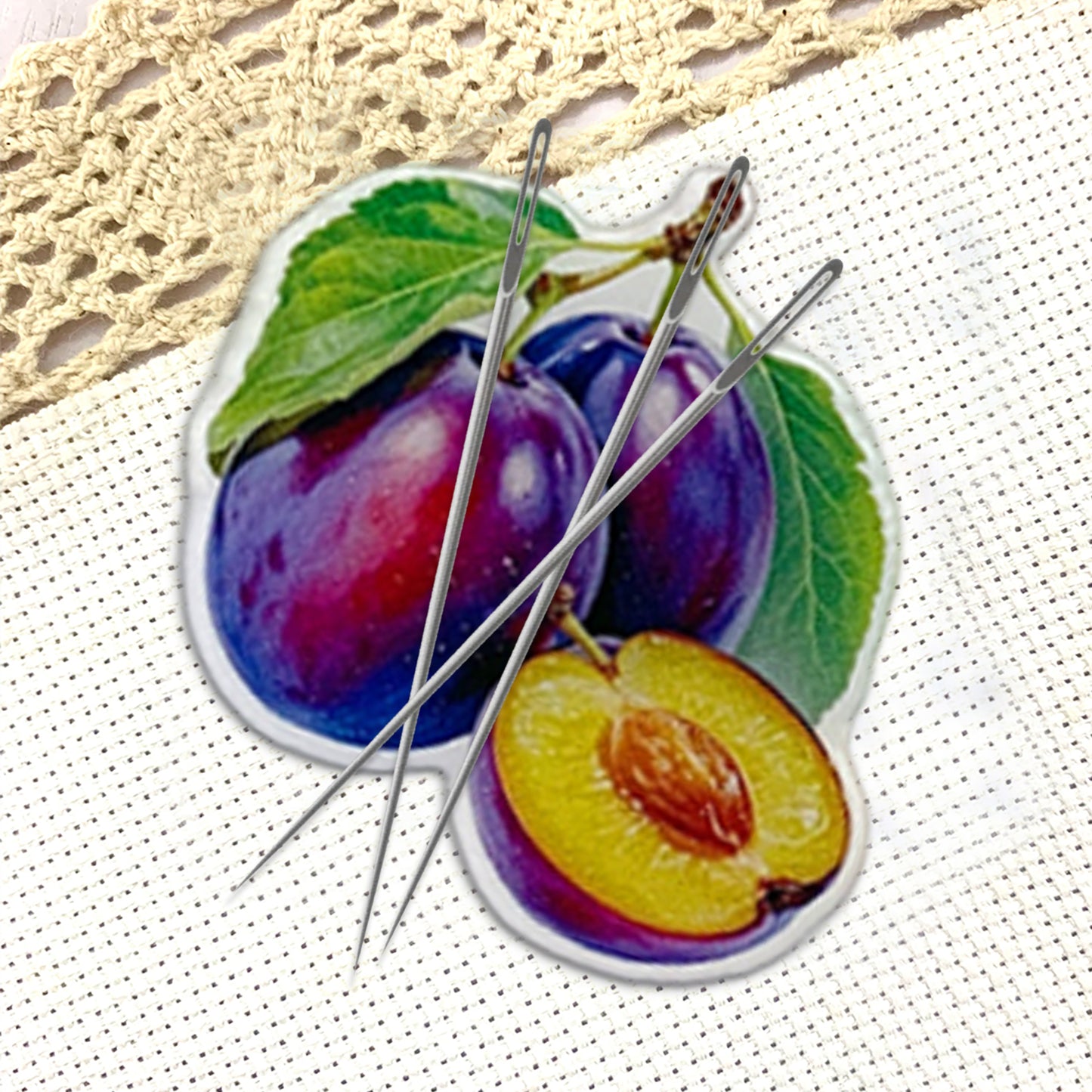 Prune Magnetic Acrylic Needle Minder for Cross Stitch and Embroidery Supplies