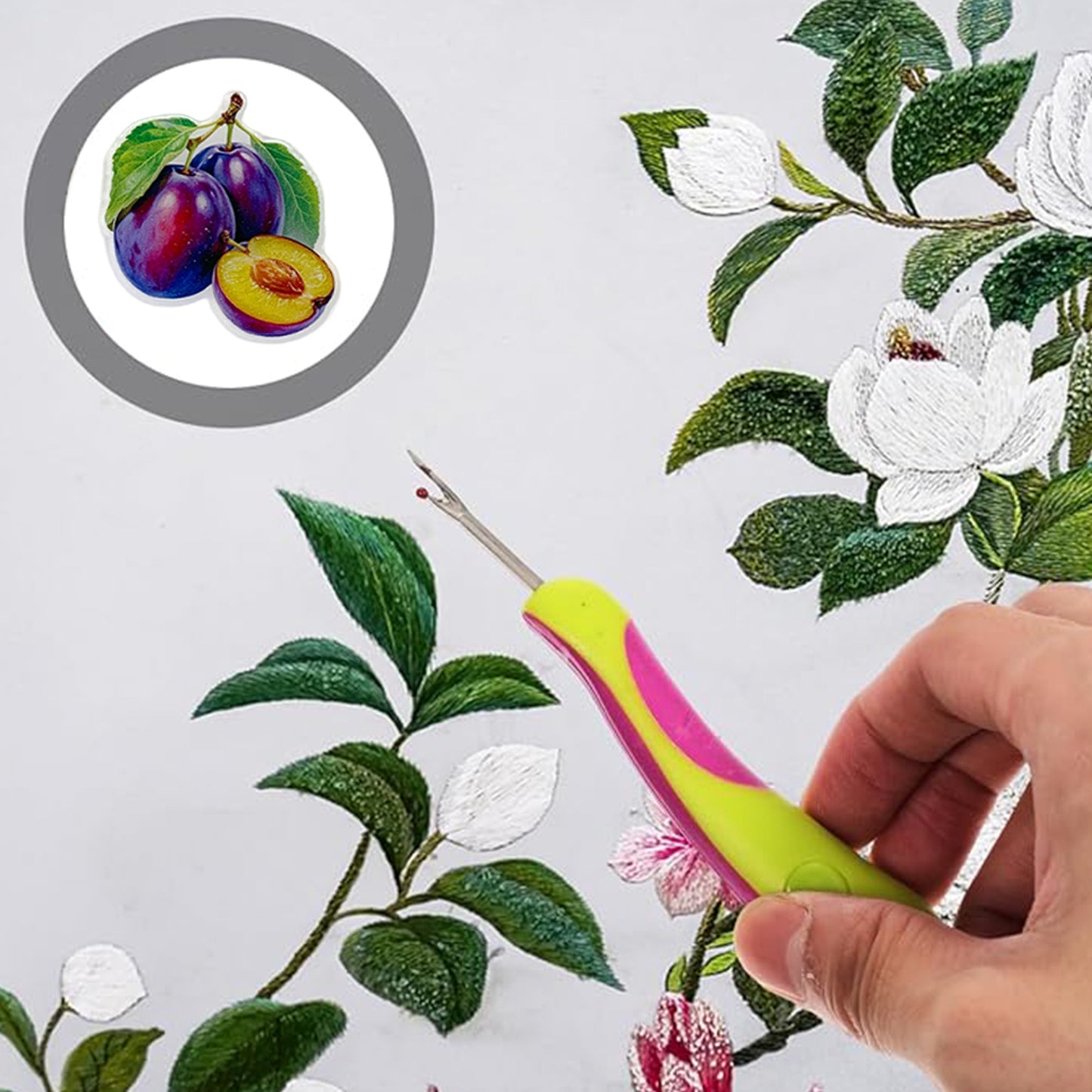 Prune Magnetic Acrylic Needle Minder for Cross Stitch and Embroidery Supplies