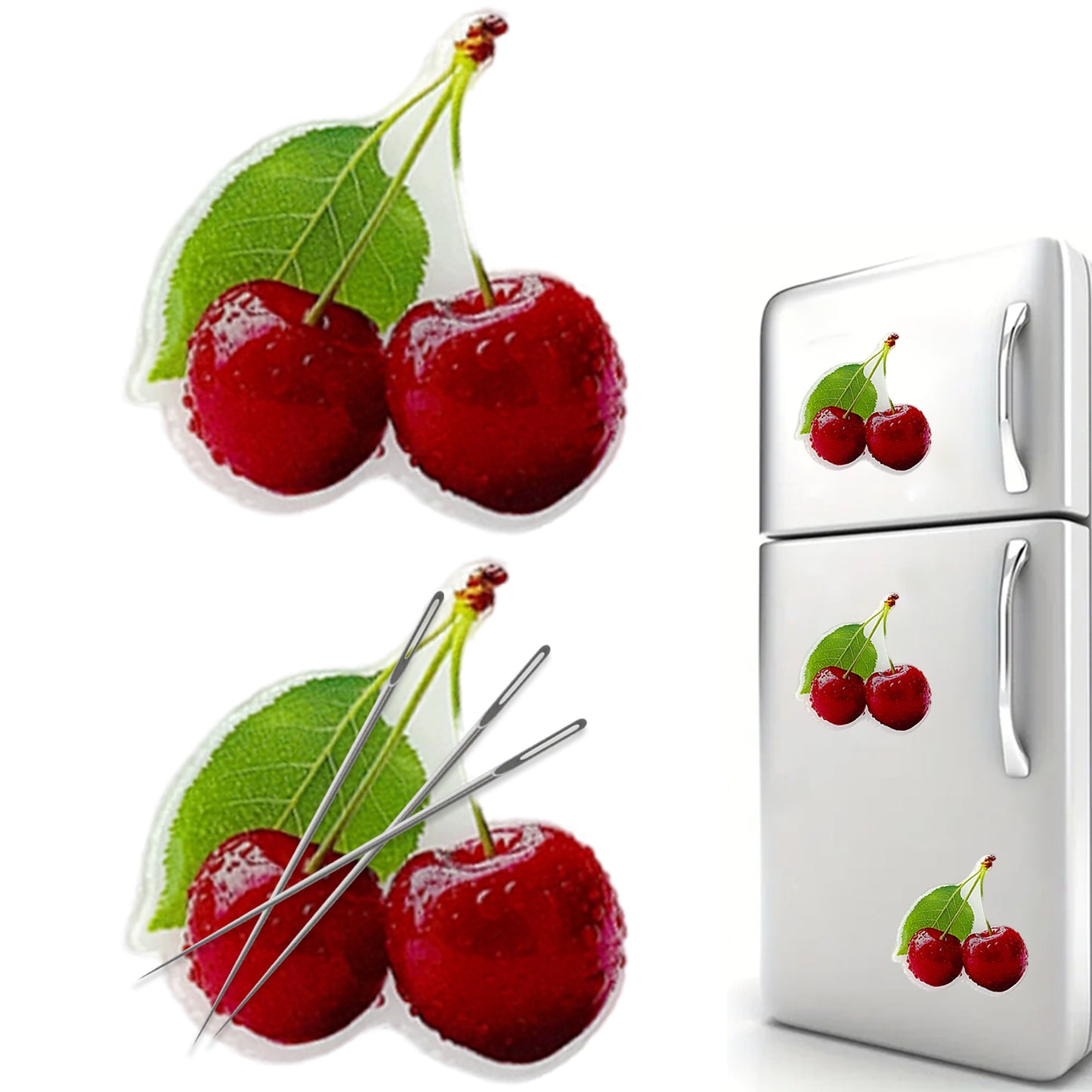 Cherry Magnetic Acrylic Needle Minder for Cross Stitch and Embroidery Supplies
