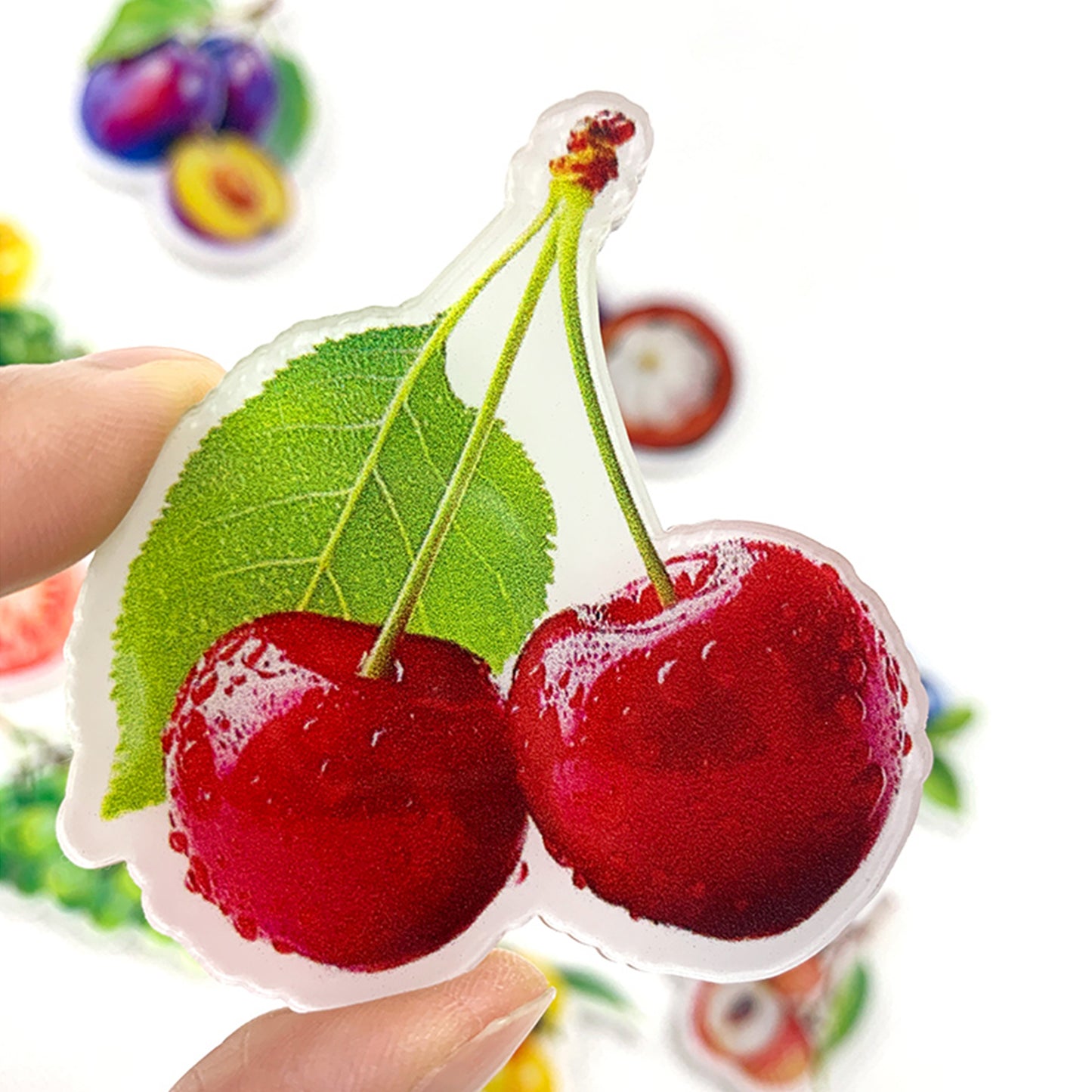 Cherry Magnetic Acrylic Needle Minder for Cross Stitch and Embroidery Supplies