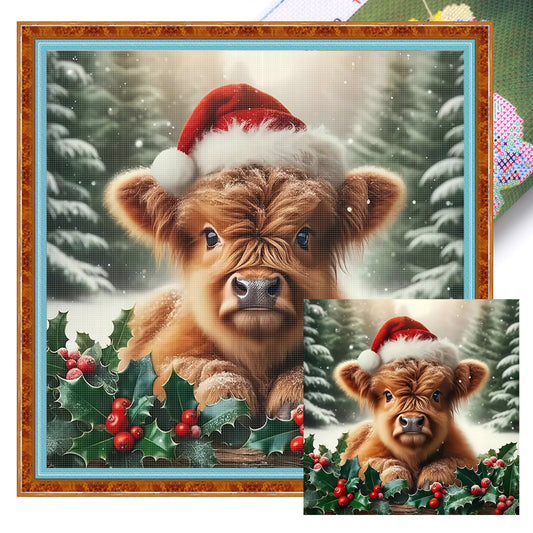 Winter Yak - Full 11CT Stamped Cross Stitch 40x40CM - Huacan