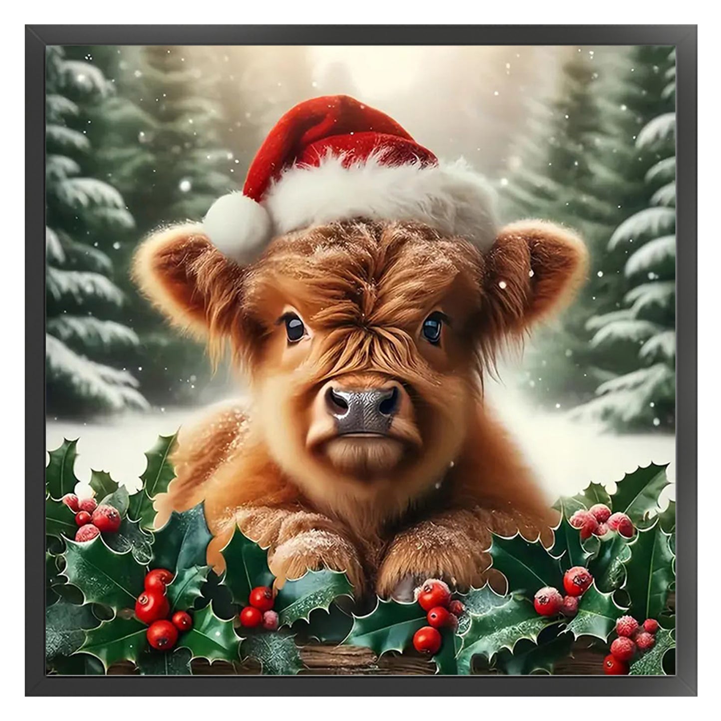 Winter Yak - Full 11CT Stamped Cross Stitch 40x40CM - Huacan