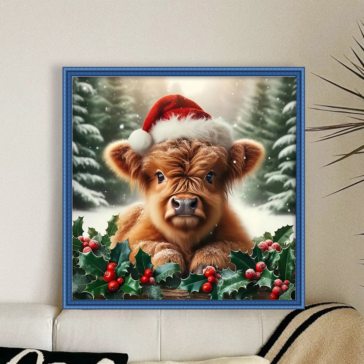 Winter Yak - Full 11CT Stamped Cross Stitch 40x40CM - Huacan