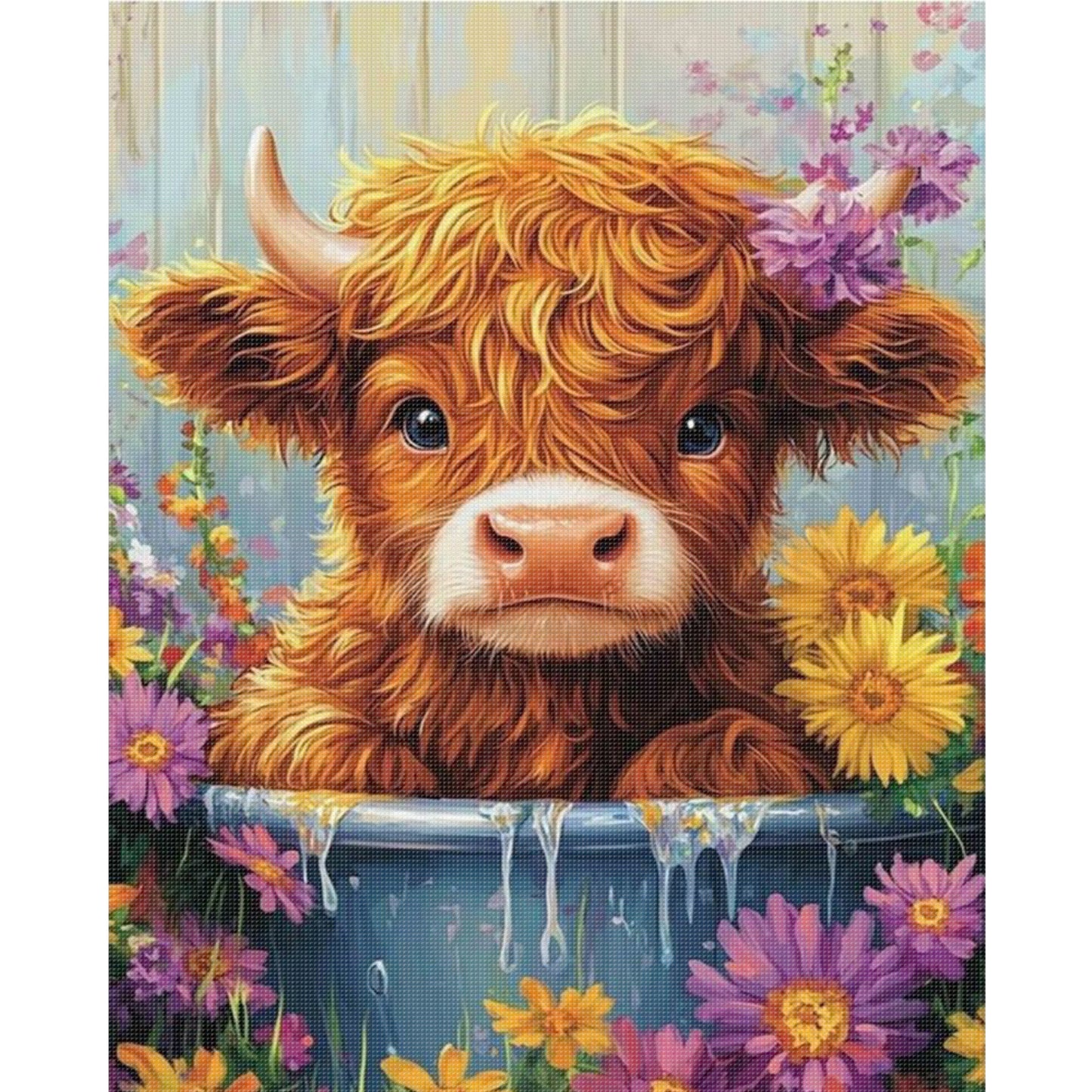 Daisy Yak - Full 11CT Stamped Cross Stitch 40x50CM - Huacan