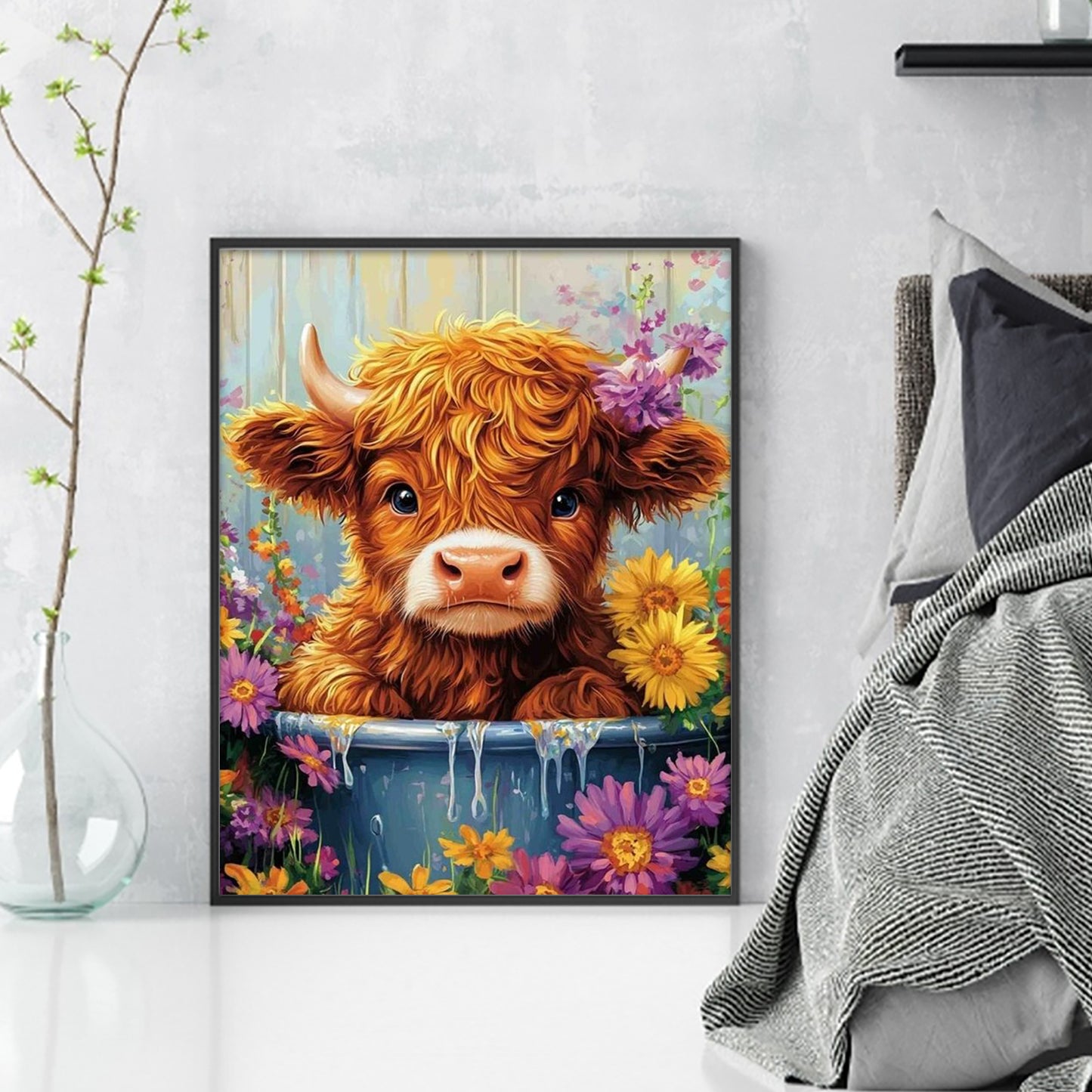 Daisy Yak - Full 11CT Stamped Cross Stitch 40x50CM - Huacan
