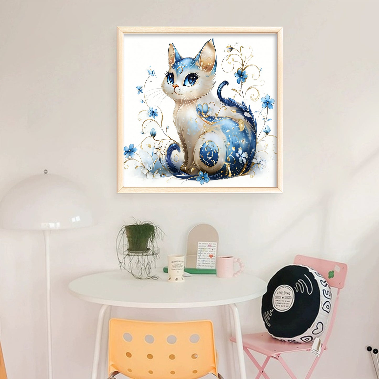 Cat - Full 11CT Stamped Cross Stitch 40x40CM - Huacan