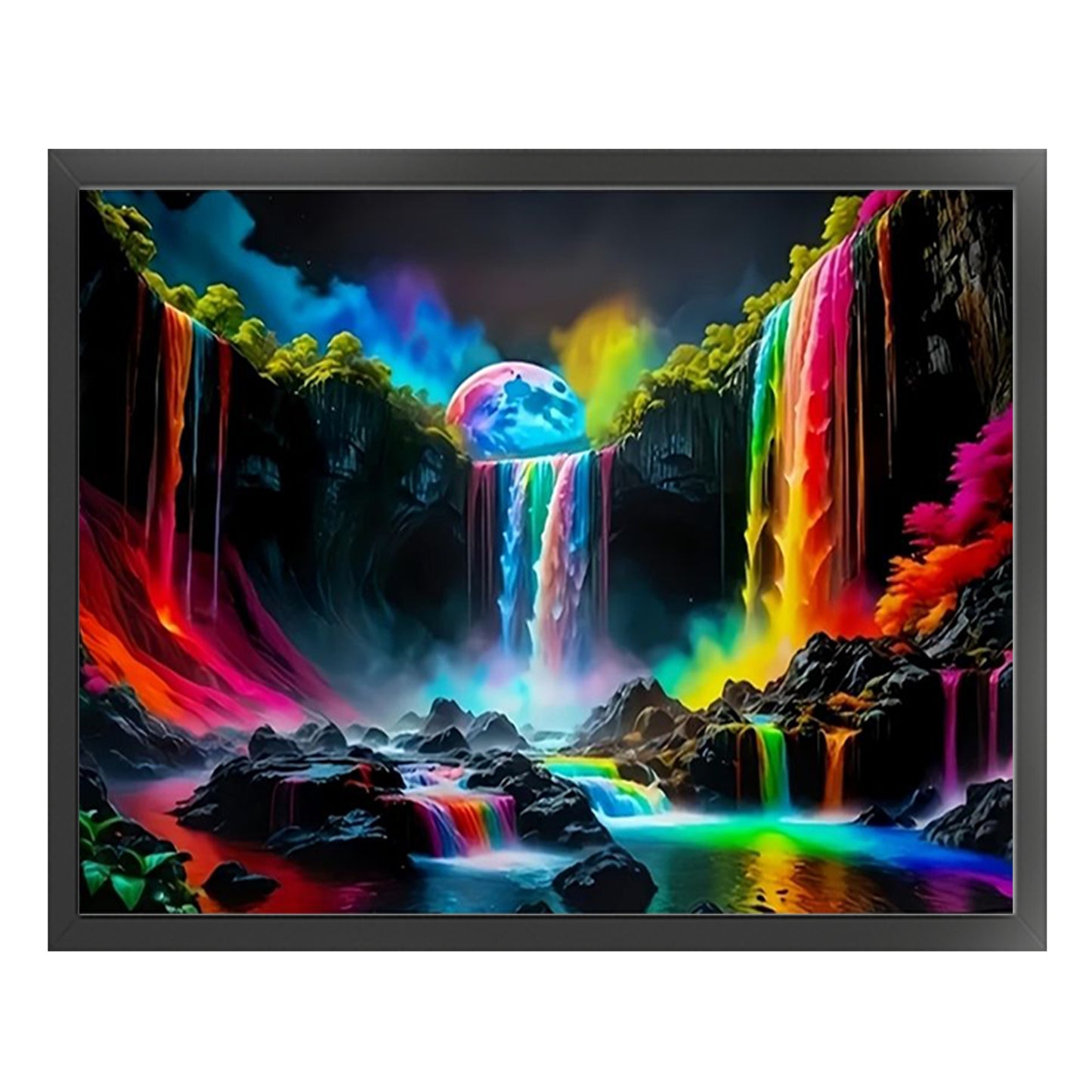 Colorful Waterfall - Full 11CT Stamped Cross Stitch 40x50CM - Huacan