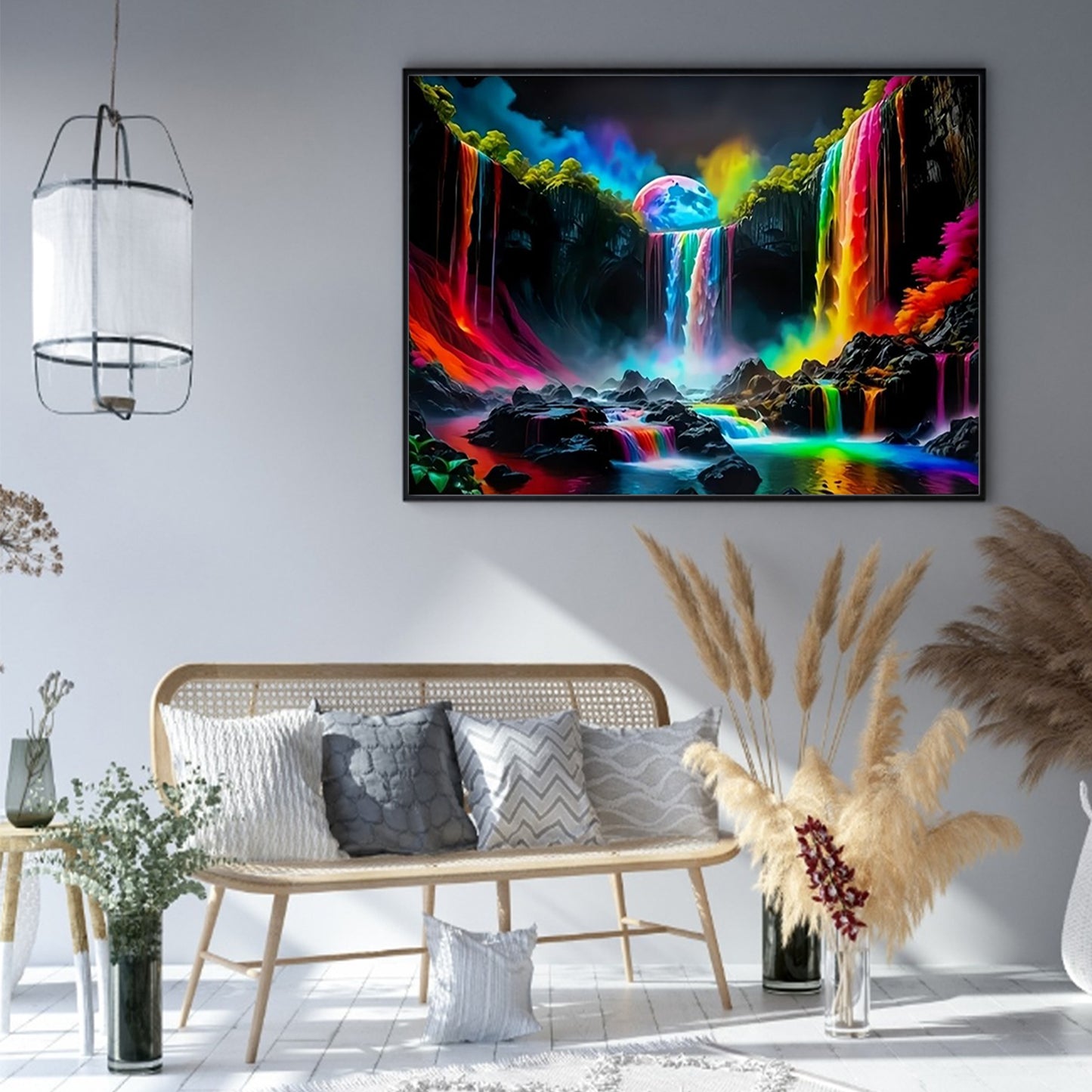 Colorful Waterfall - Full 11CT Stamped Cross Stitch 40x50CM - Huacan