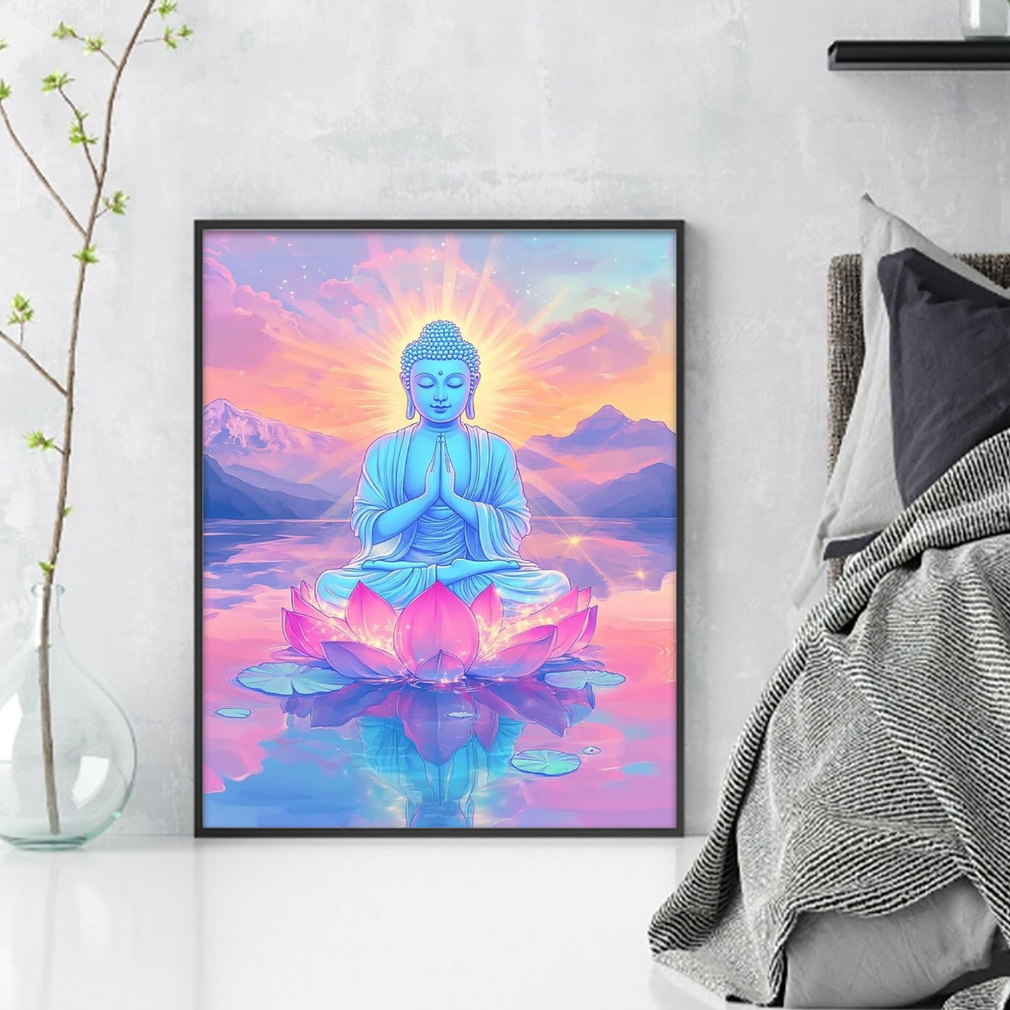 Buddha Statue - Full 11CT Stamped Cross Stitch 40x50CM - Huacan