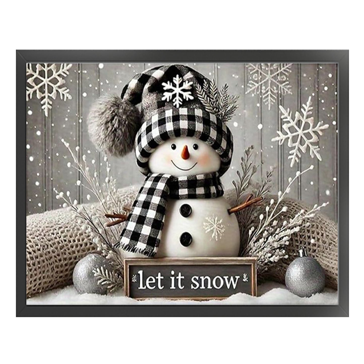 Snowman - Full 11CT Stamped Cross Stitch 50x40CM - Huacan