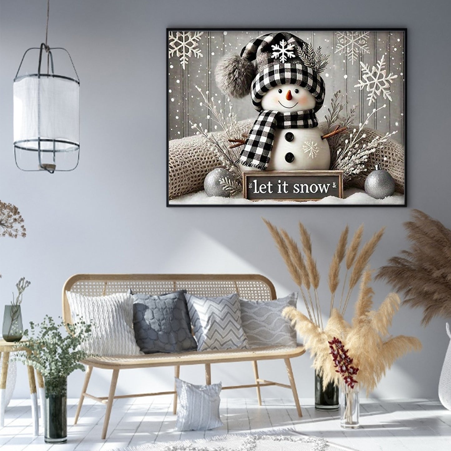 Snowman - Full 11CT Stamped Cross Stitch 50x40CM - Huacan