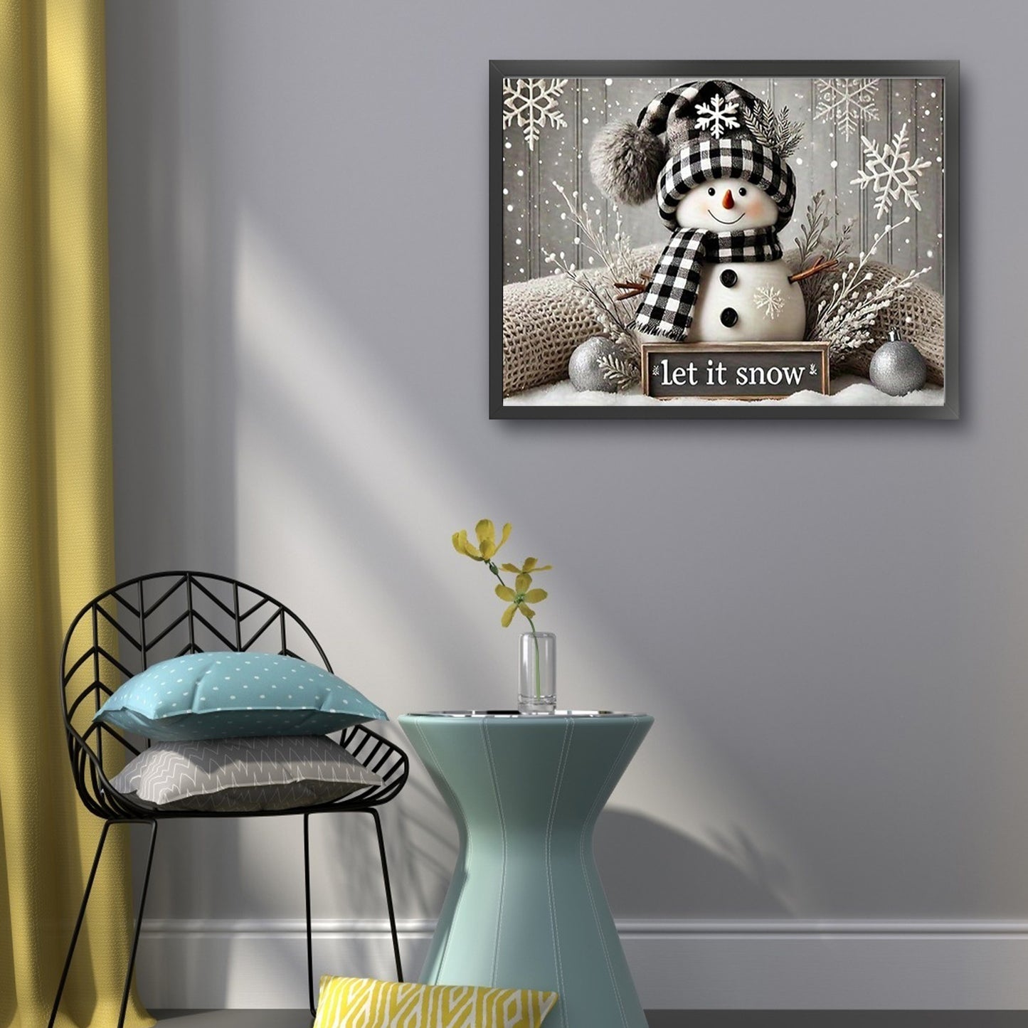 Snowman - Full 11CT Stamped Cross Stitch 50x40CM - Huacan