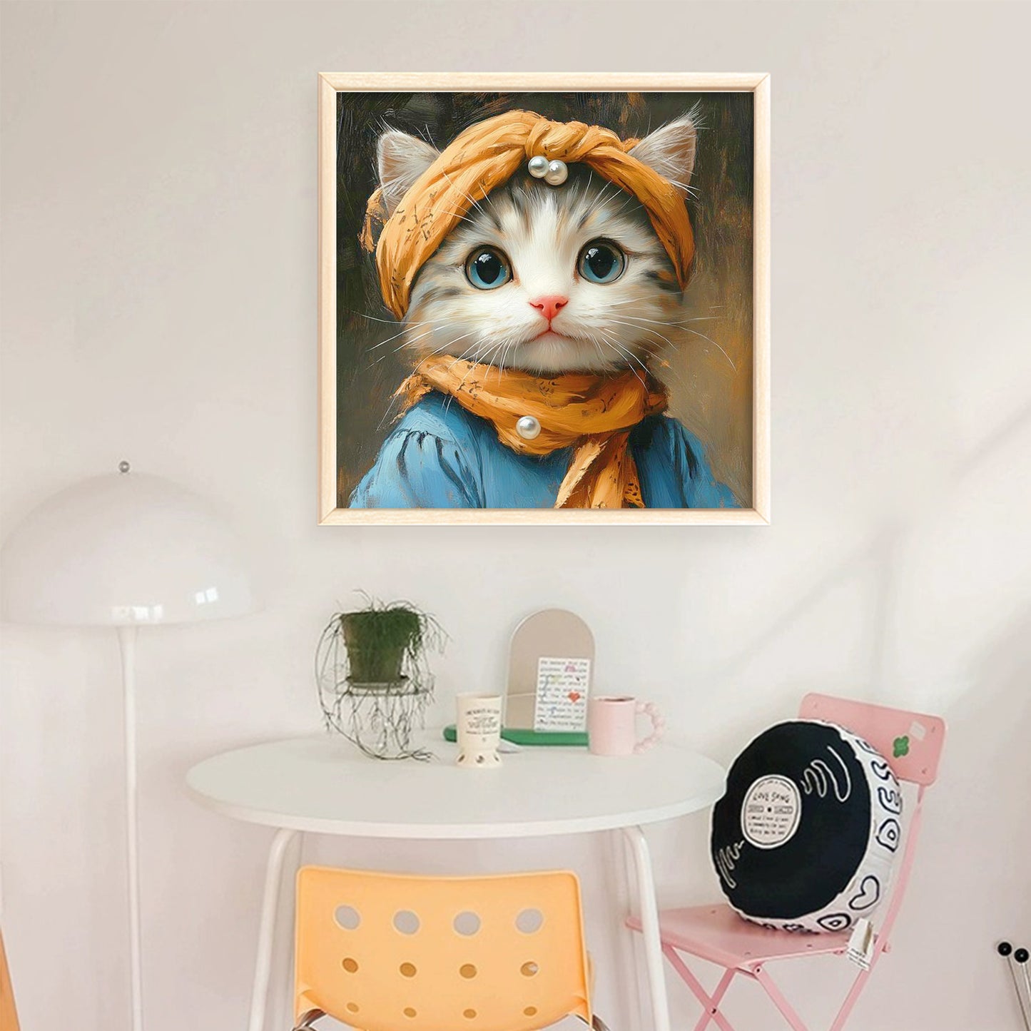 Cat With Headscarf - Full 11CT Stamped Cross Stitch 40x40CM - Huacan