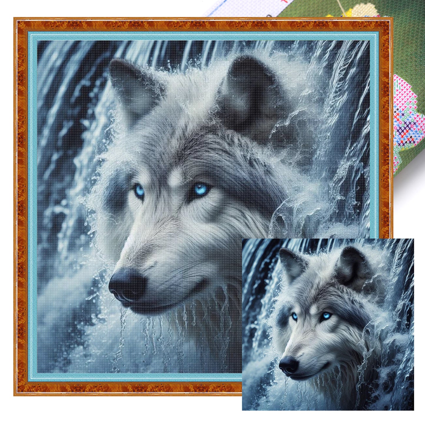 White Wolf - Full 11CT Stamped Cross Stitch 45x45CM - Huacan