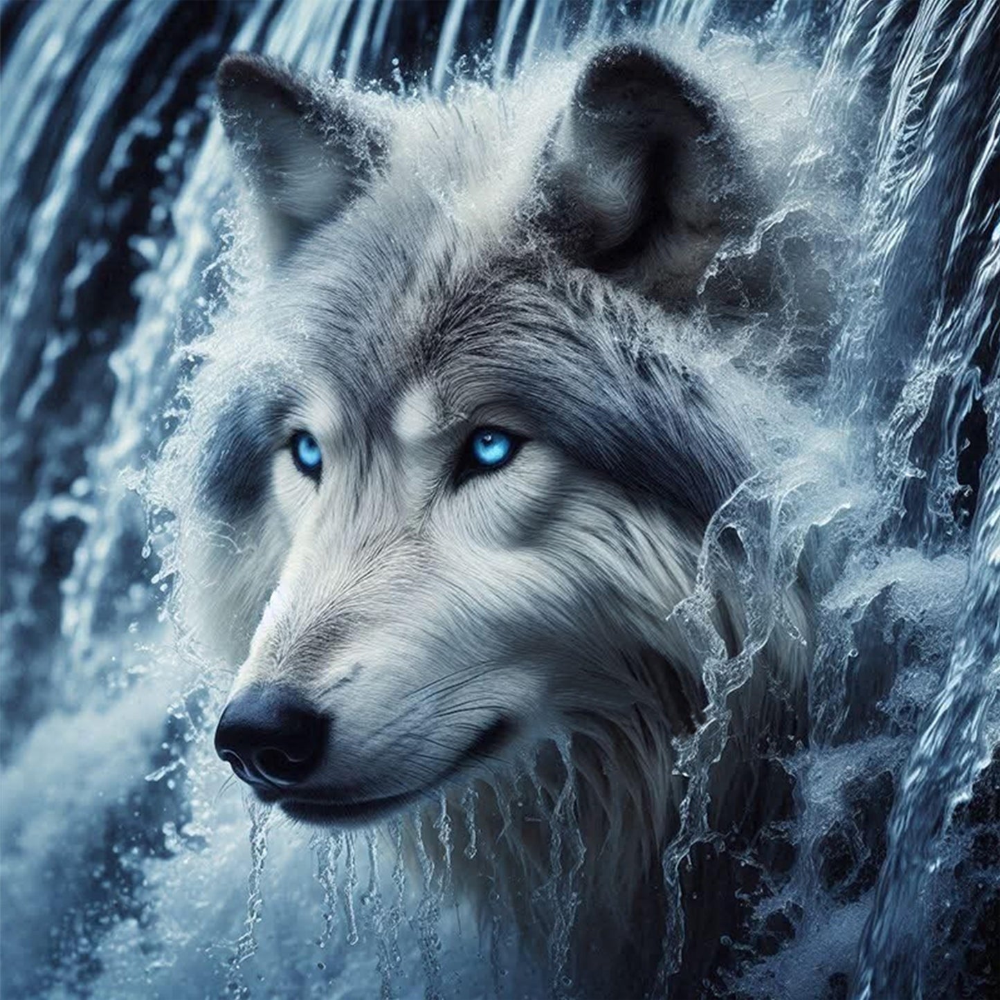 White Wolf - Full 11CT Stamped Cross Stitch 45x45CM - Huacan