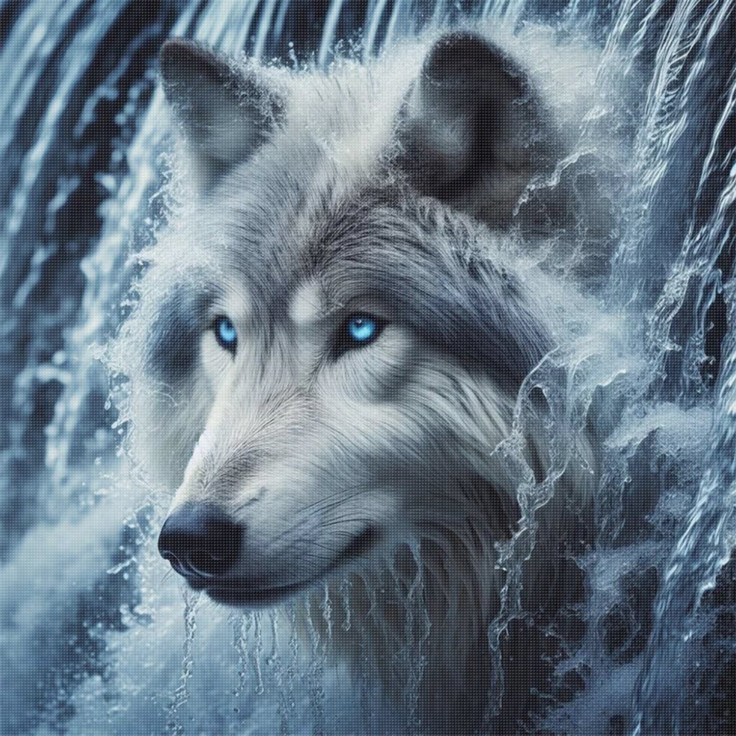 White Wolf - Full 11CT Stamped Cross Stitch 45x45CM - Huacan