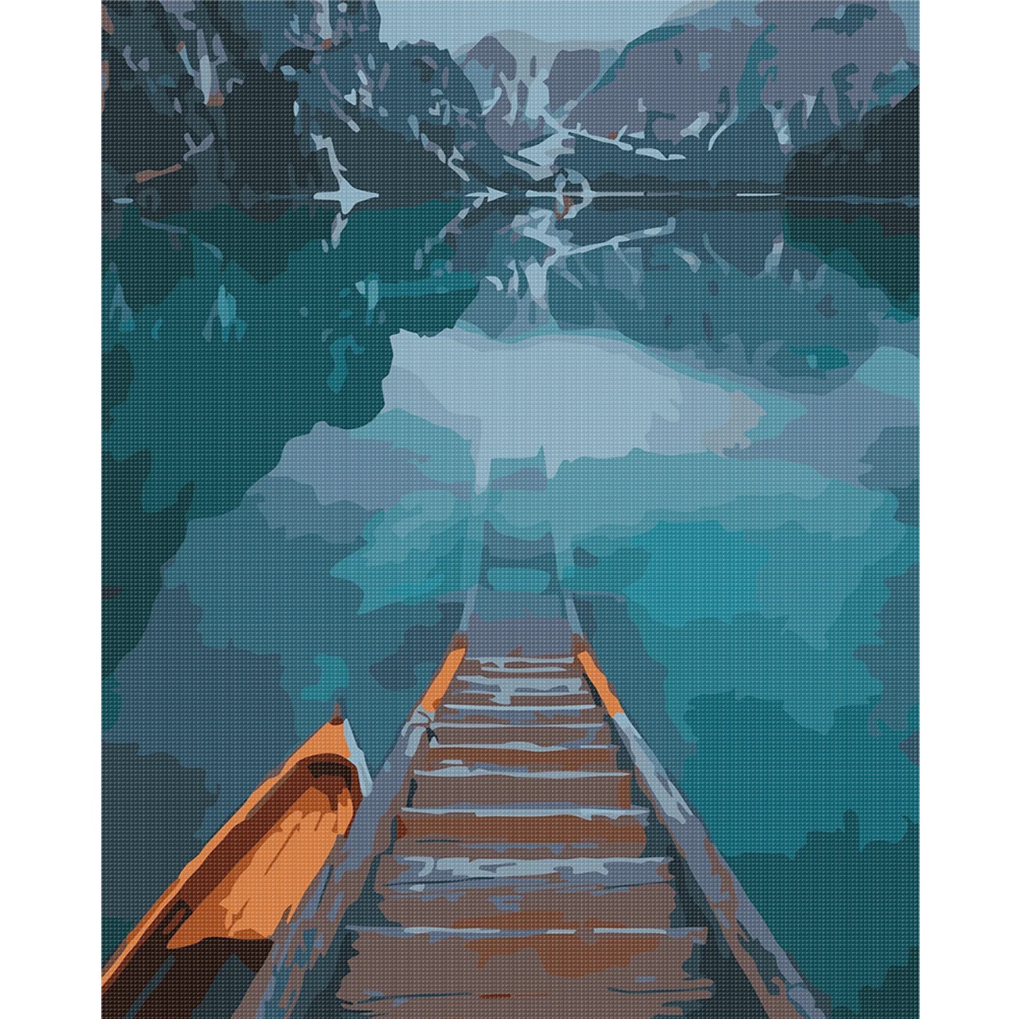 Lake - Full 11CT Stamped Cross Stitch 40x50CM - Huacan