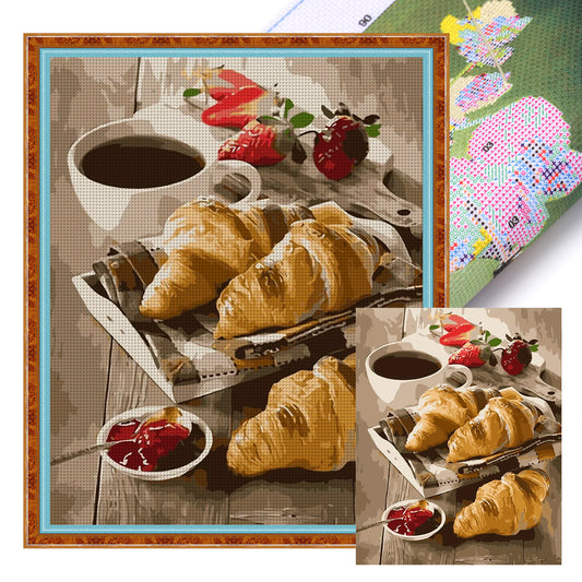 Croissant - Full 11CT Stamped Cross Stitch 40x50CM - Huacan